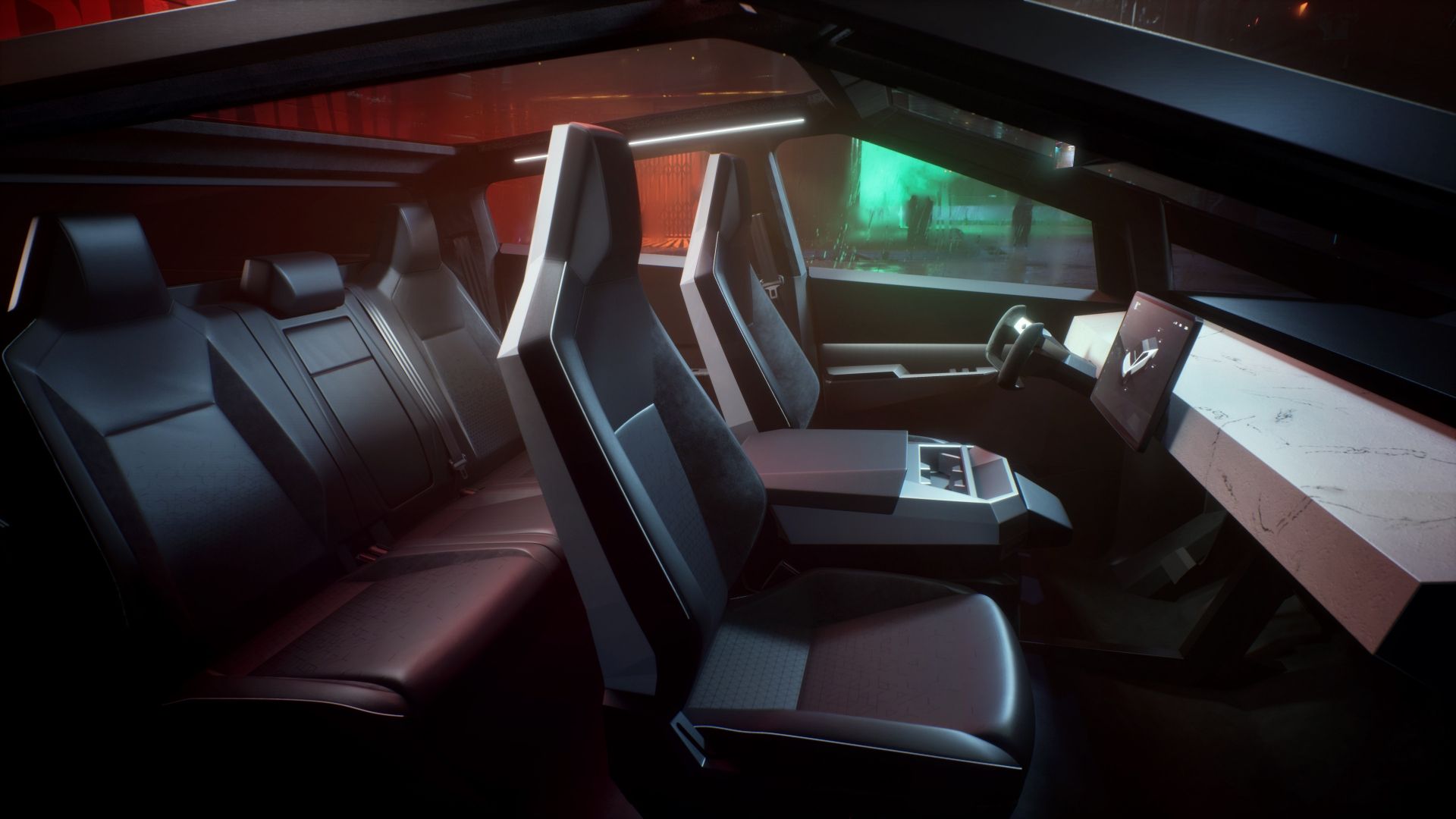 Tesla Cybertruck interior shot. 
