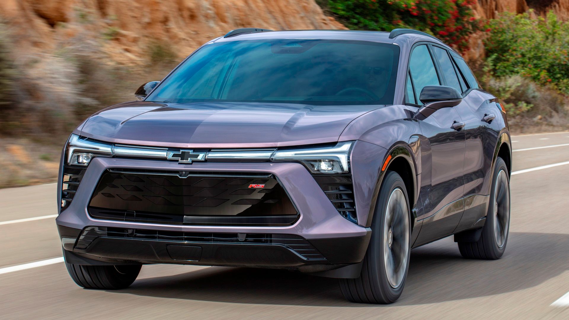 2024 Chevrolet Blazer EV RS front quarter driving