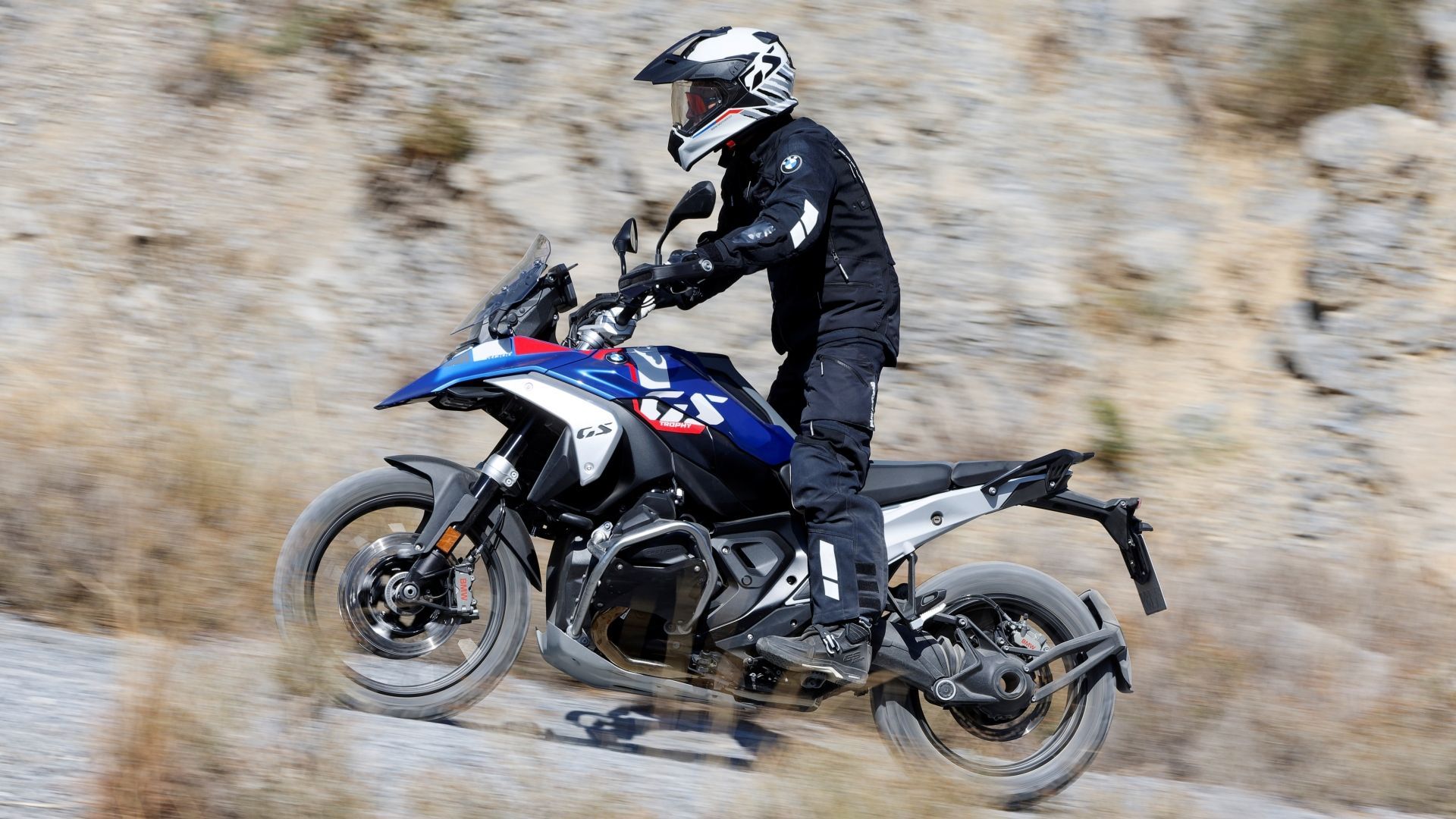 BMW R 1300 GS Trophy side left action shot