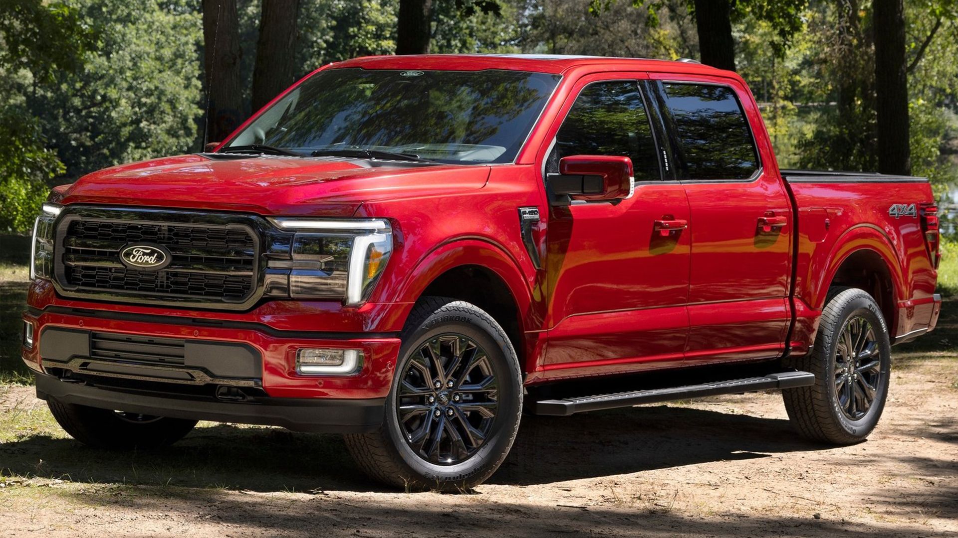 Front 3/4 view of a 2024 Ford F-150 XL