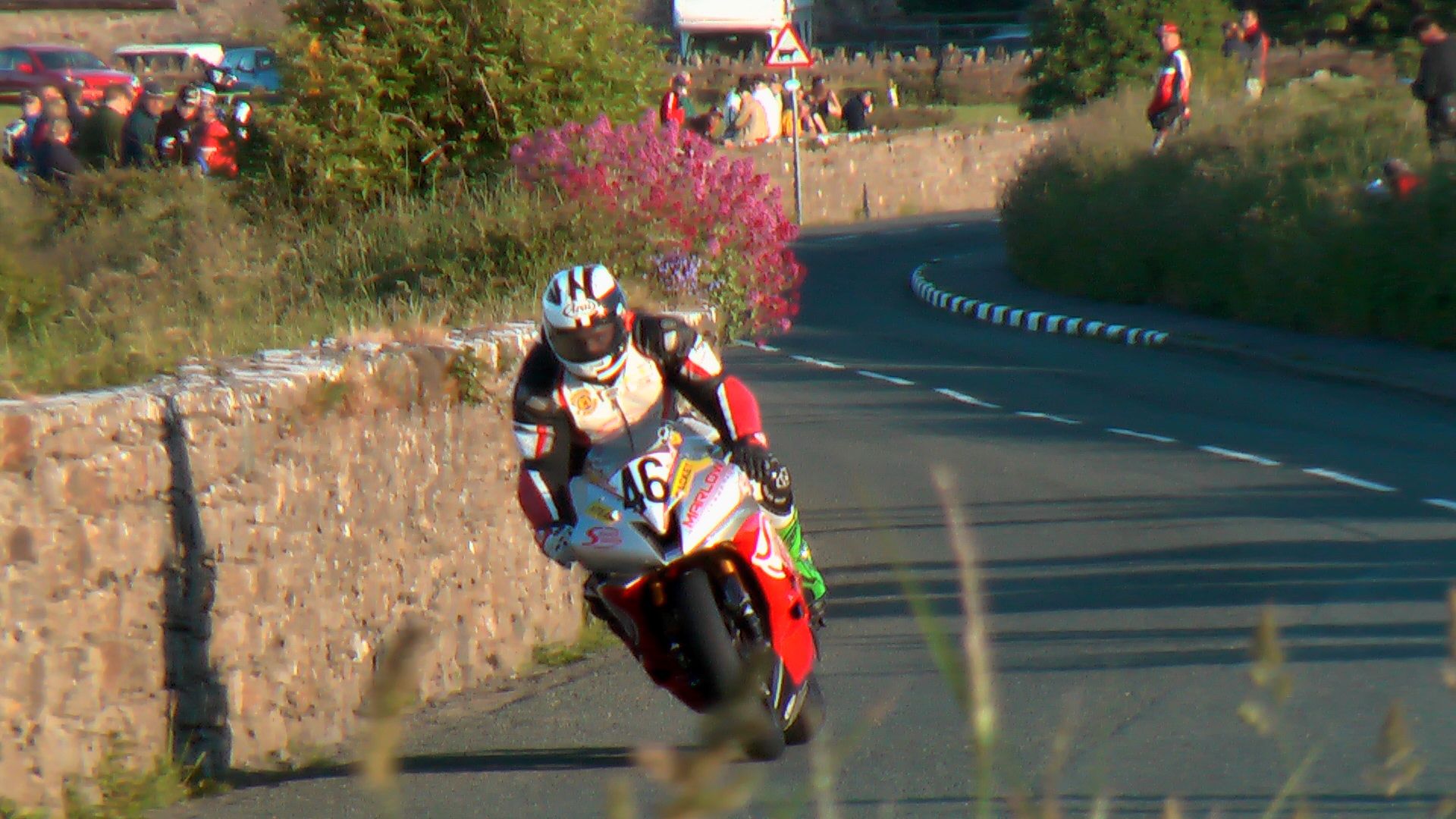 Isle of Man TT motorcycle front action shot