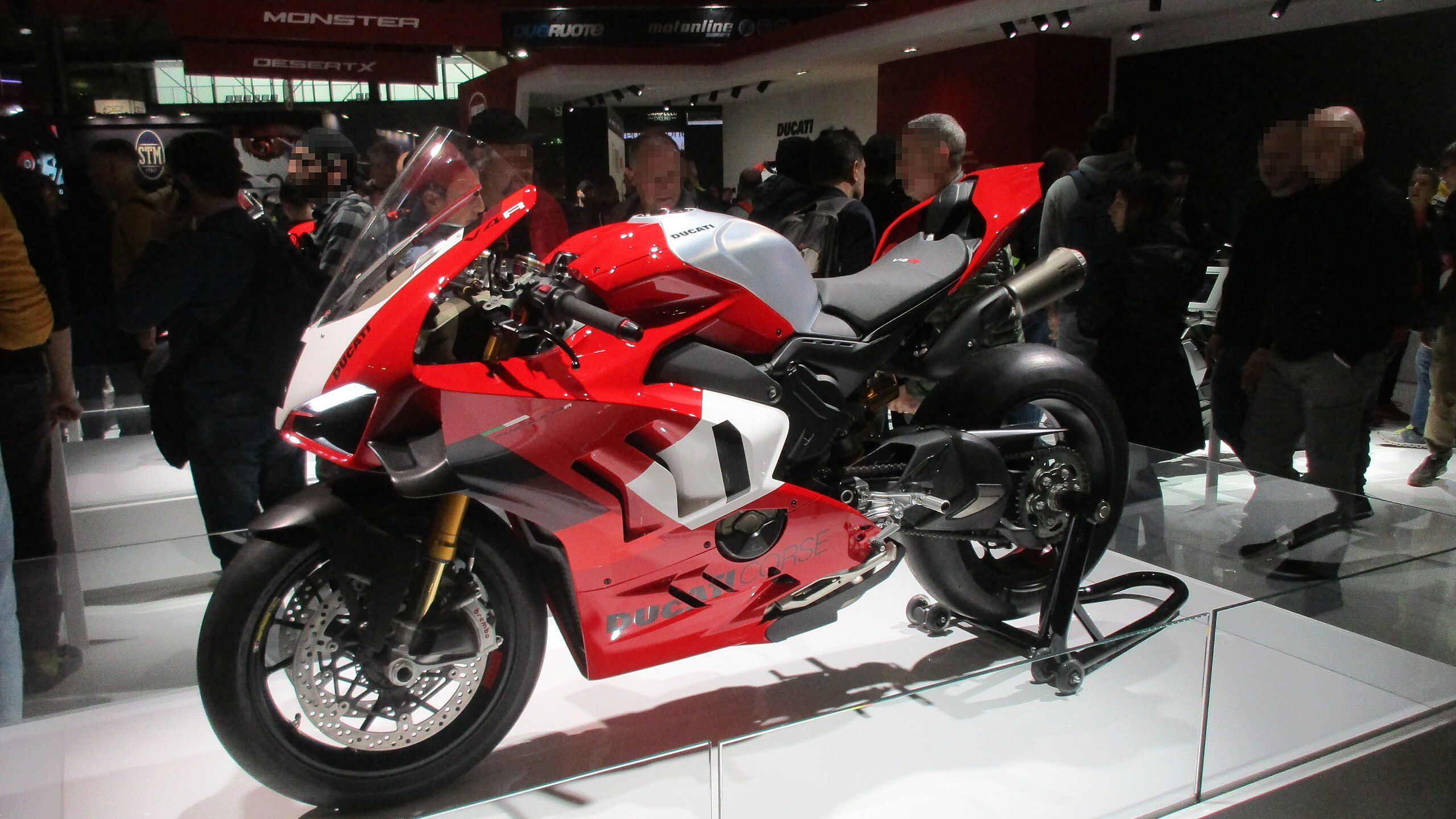 A DucatiPanigale Corse on display at EICMA