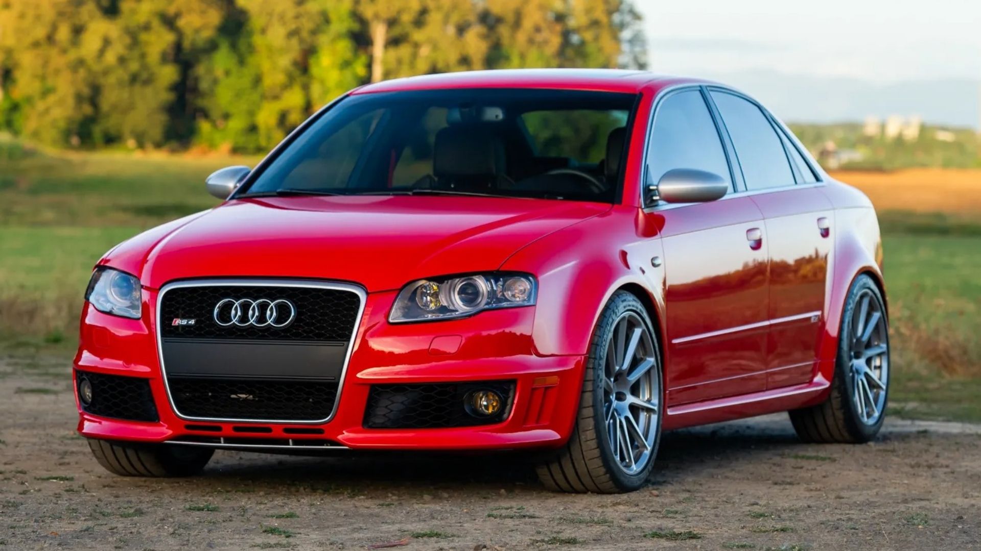 Red 2007 Audi RS4 B7