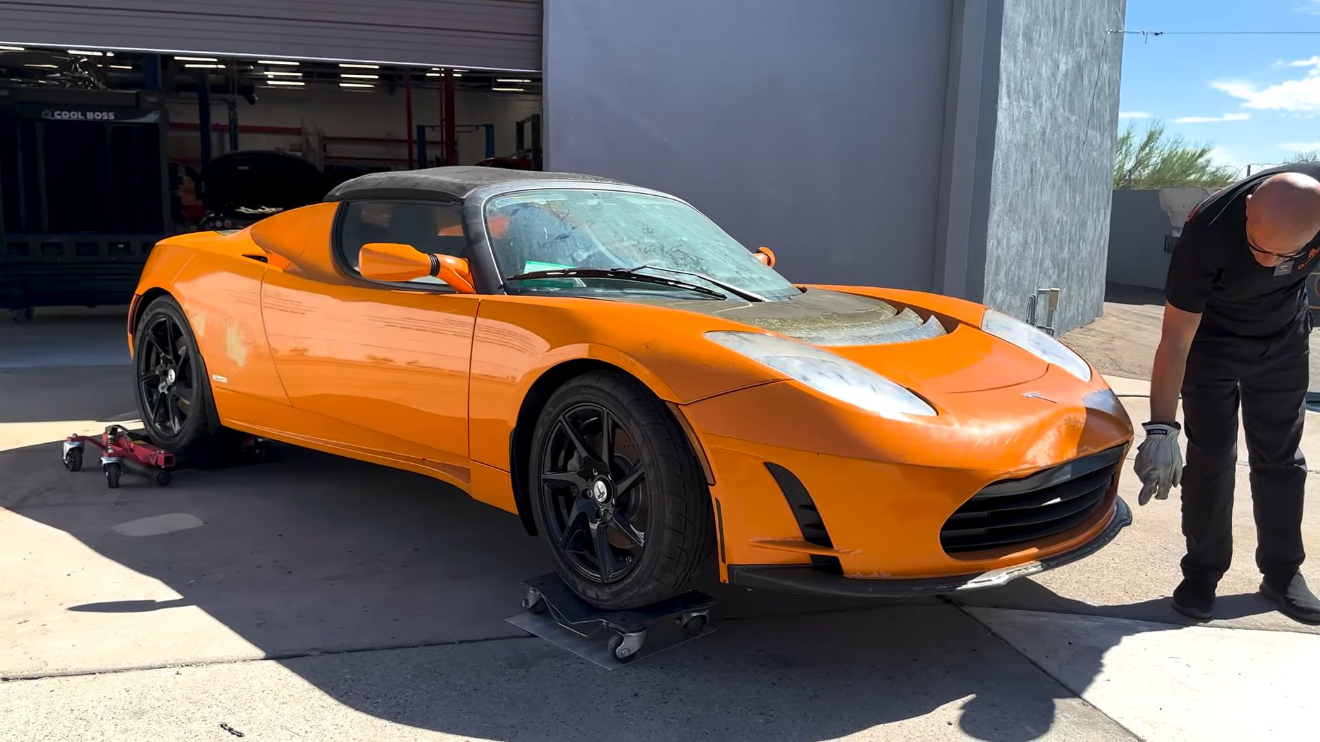 Orange Tesla Roadster