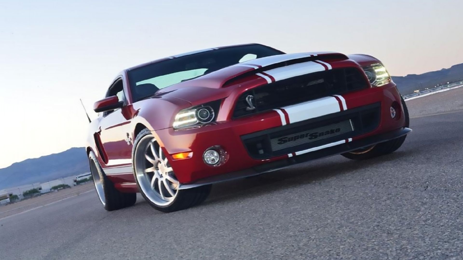 A Red 2013 Ford Mustang Shelby GT500 Super Snake