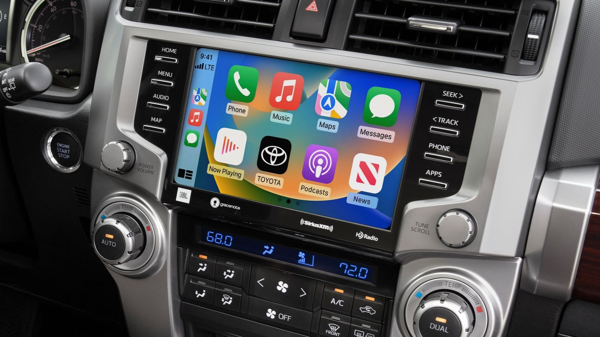 2024 Toyota 4Runner infotainment display showing Apple CarPlay
