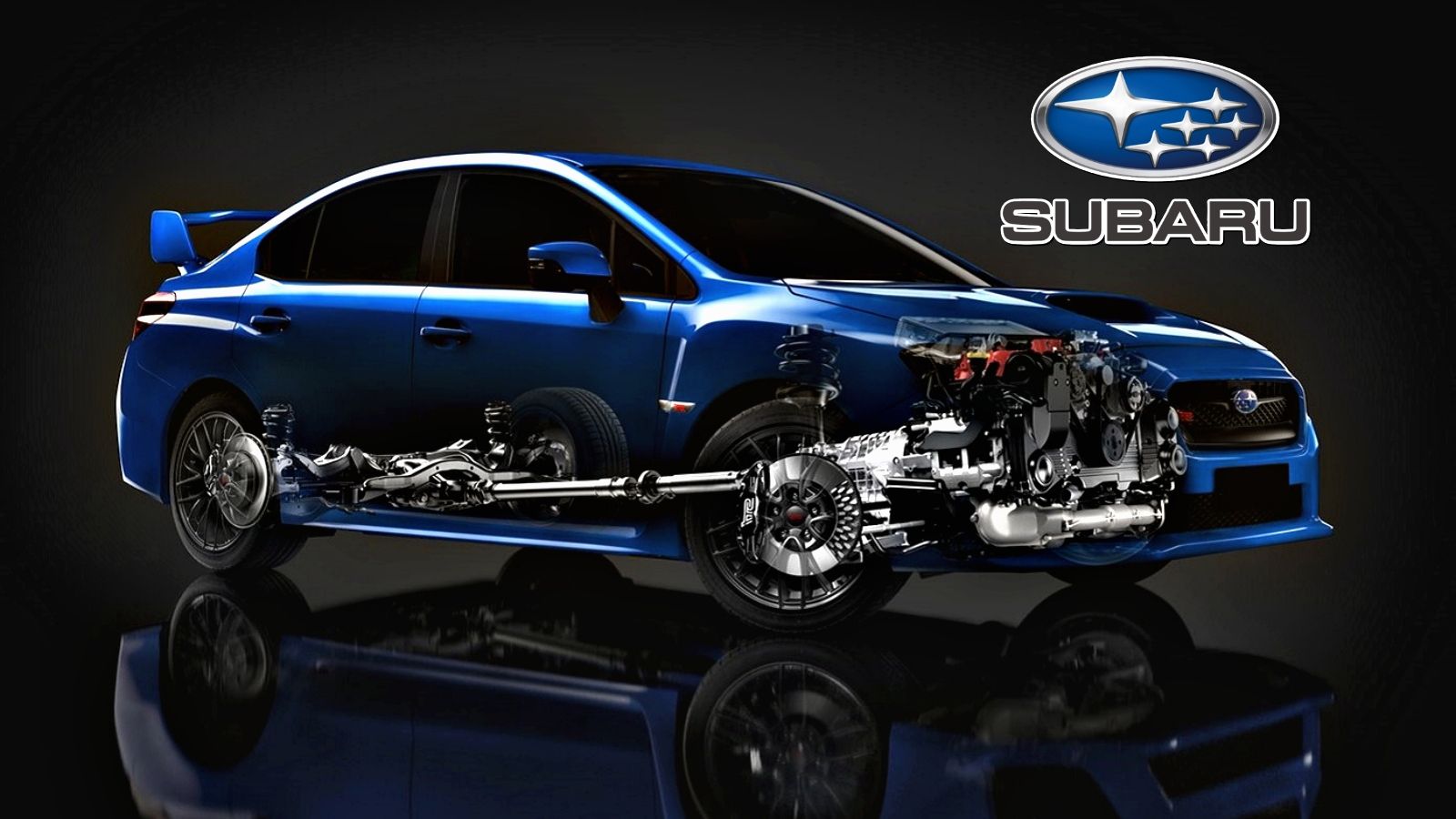 Blue 2015 Subaru WRX STI