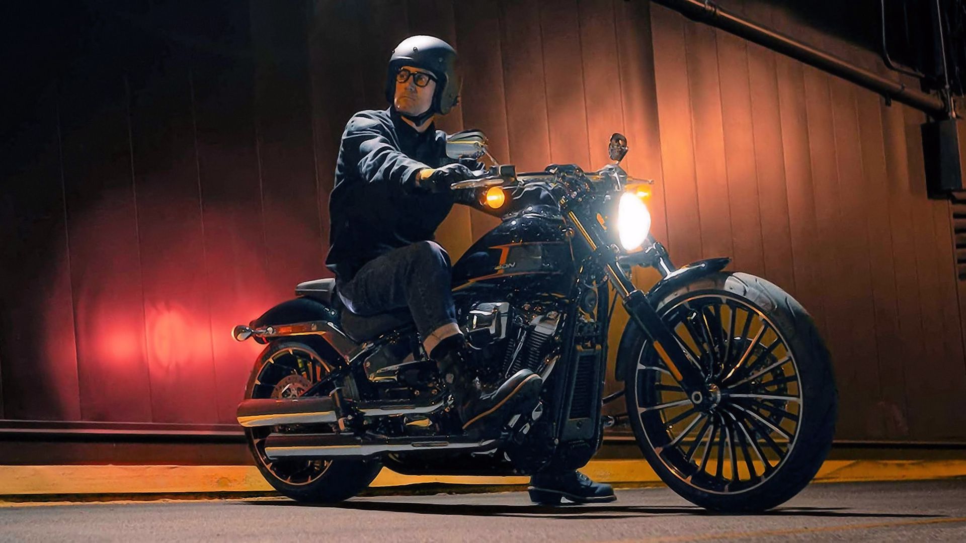 Rider sitting on a 2024 Harley-Davidson Breakout 117