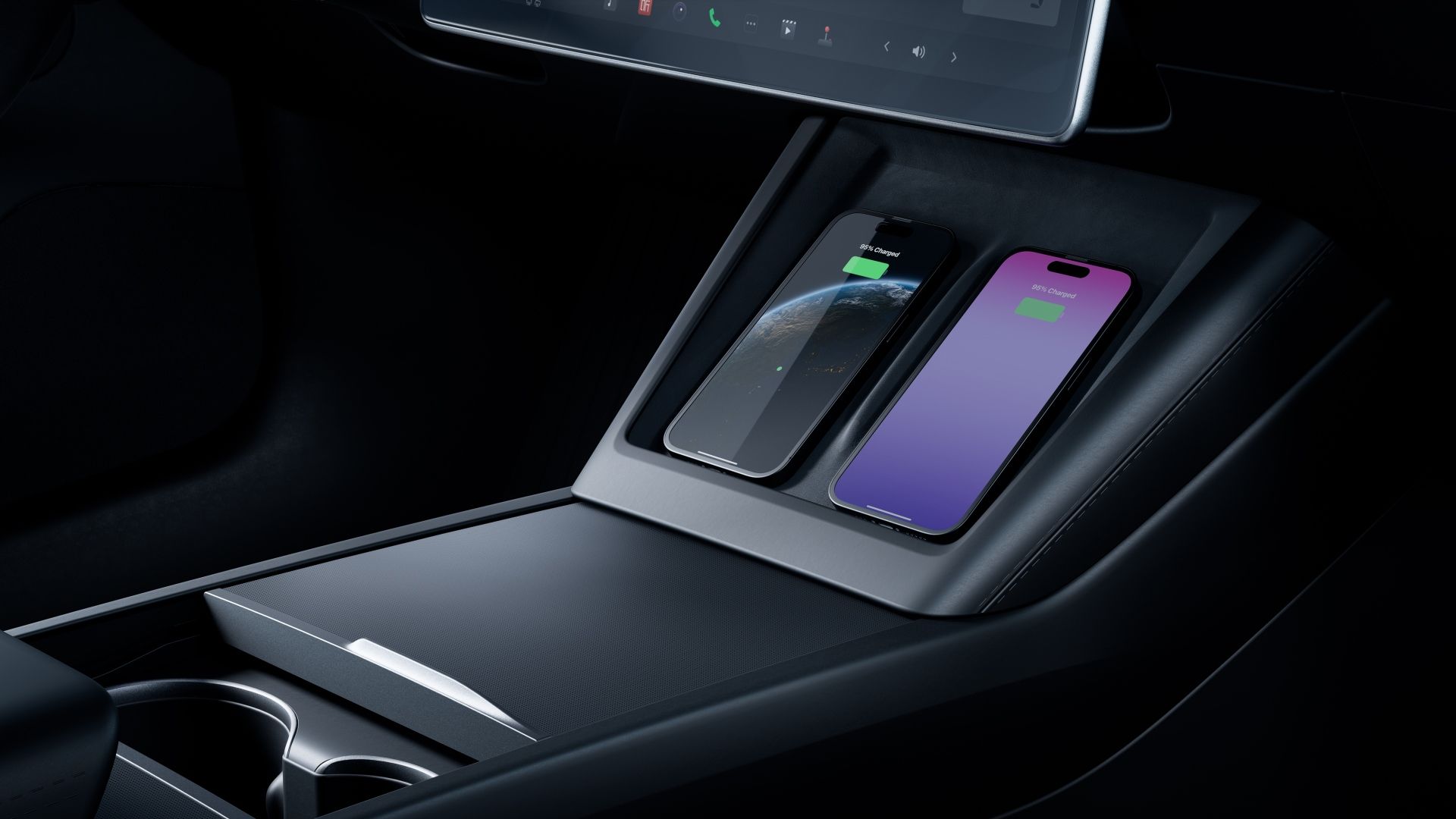 Tesla Model 3 wireless smartphone chargers