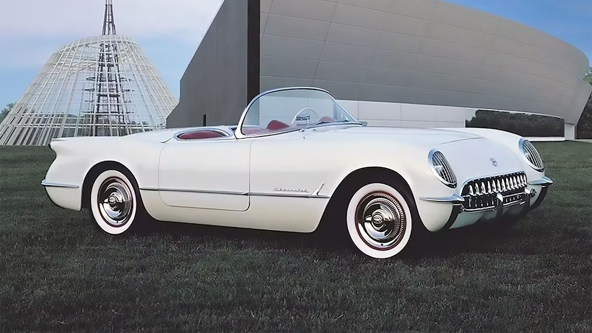 A White 1953 Chevrolet Corvette EX52 Concept