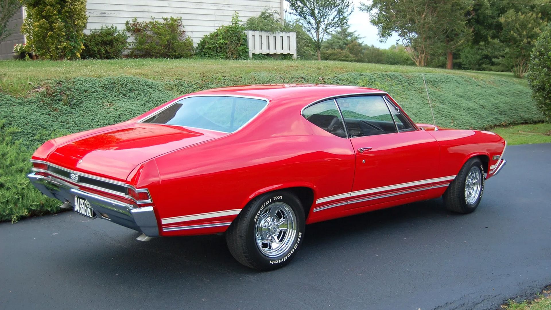 A Red 1968 Chevrolet Chevelle Malibu