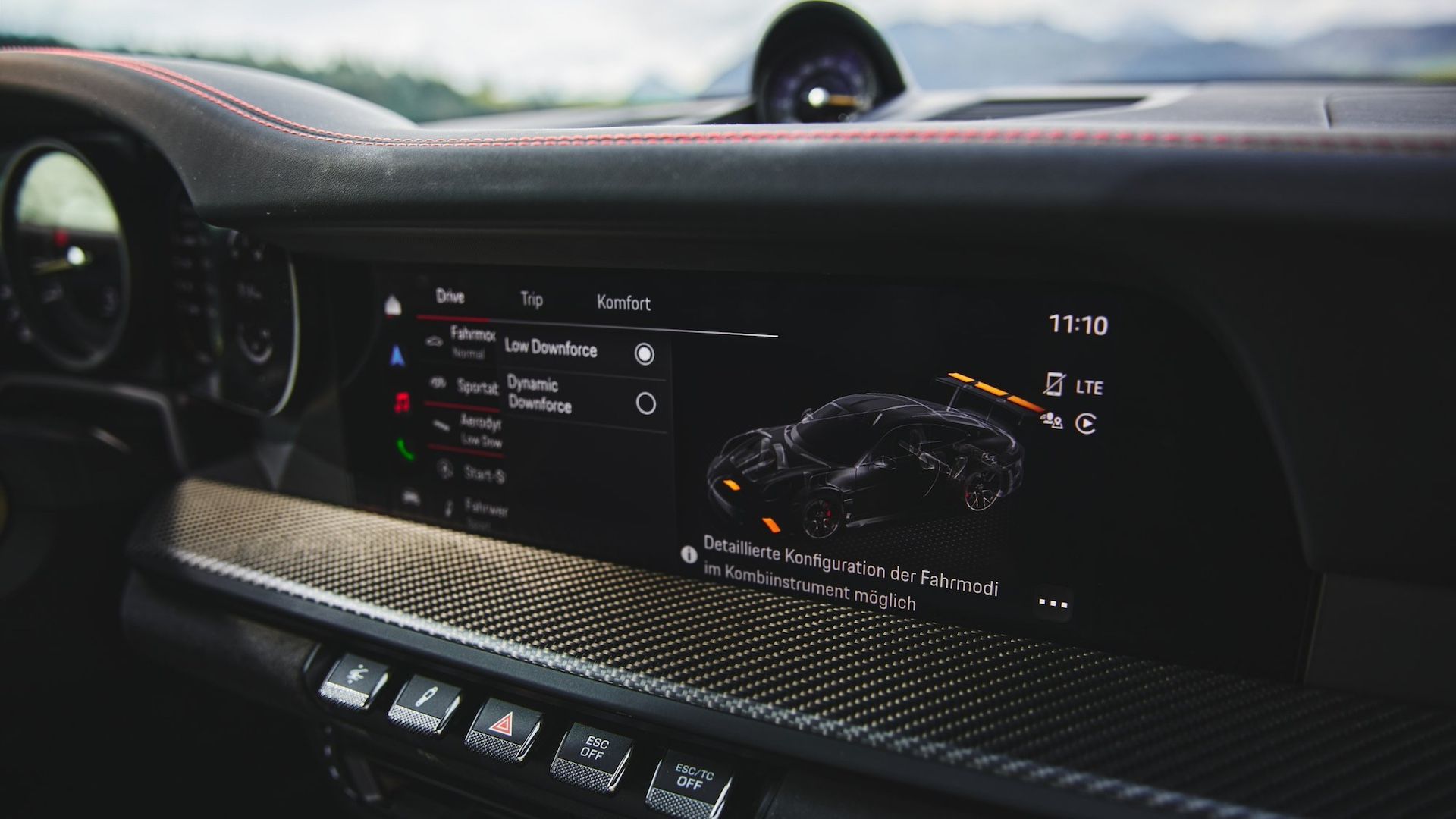 Infotainment screen on the 2023 Porsche 911 GT3 RS