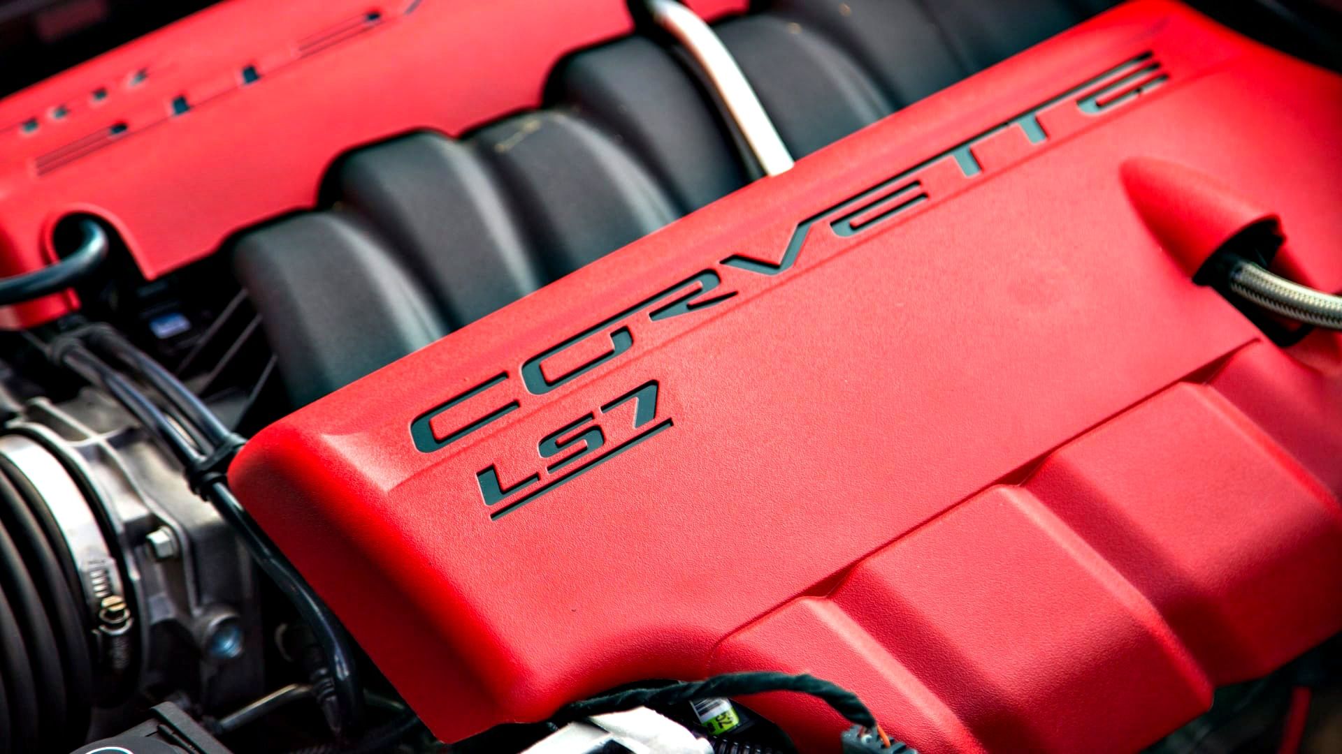 Red 2006 Chevrolet Corvette Z06 engine