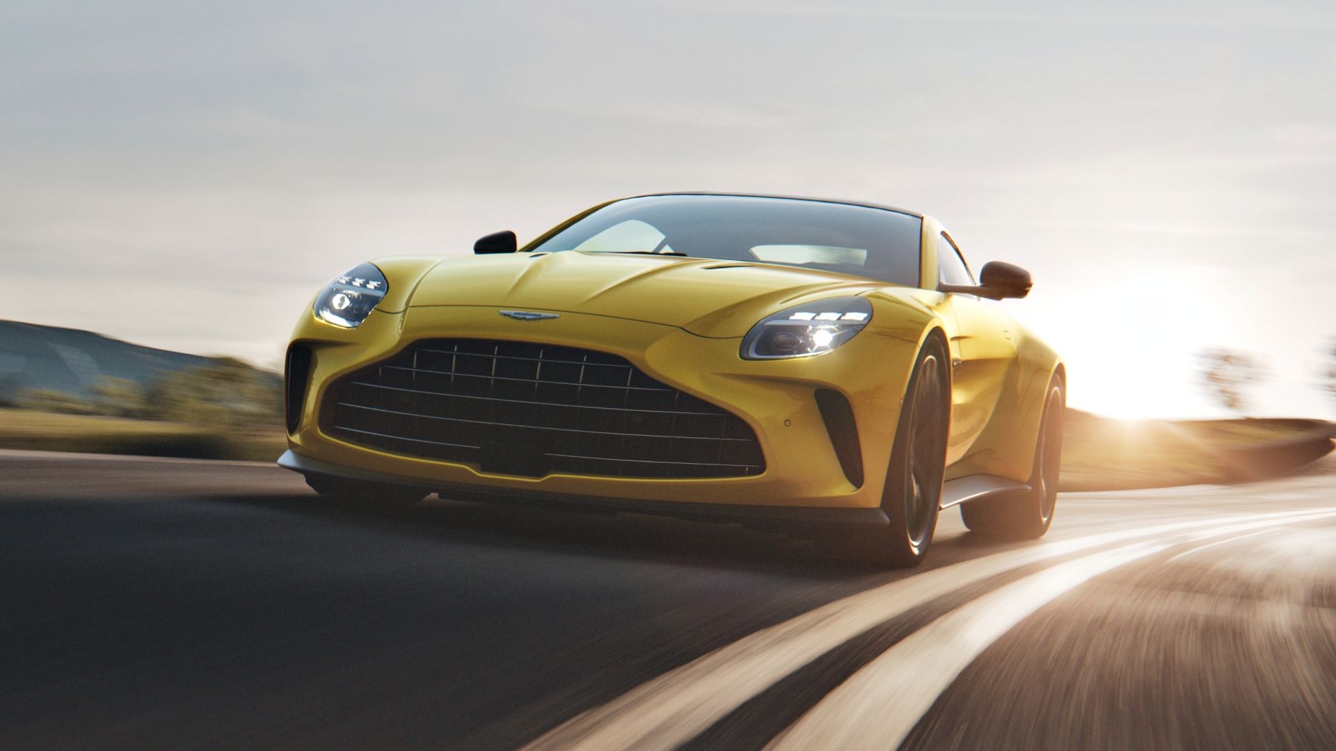 Yellow 2025 Aston Martin Vantage