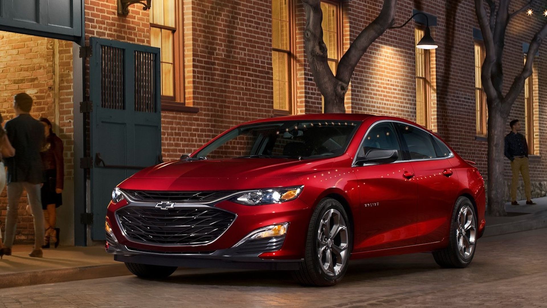 Front end of a red 2024 Chevrolet Malibu