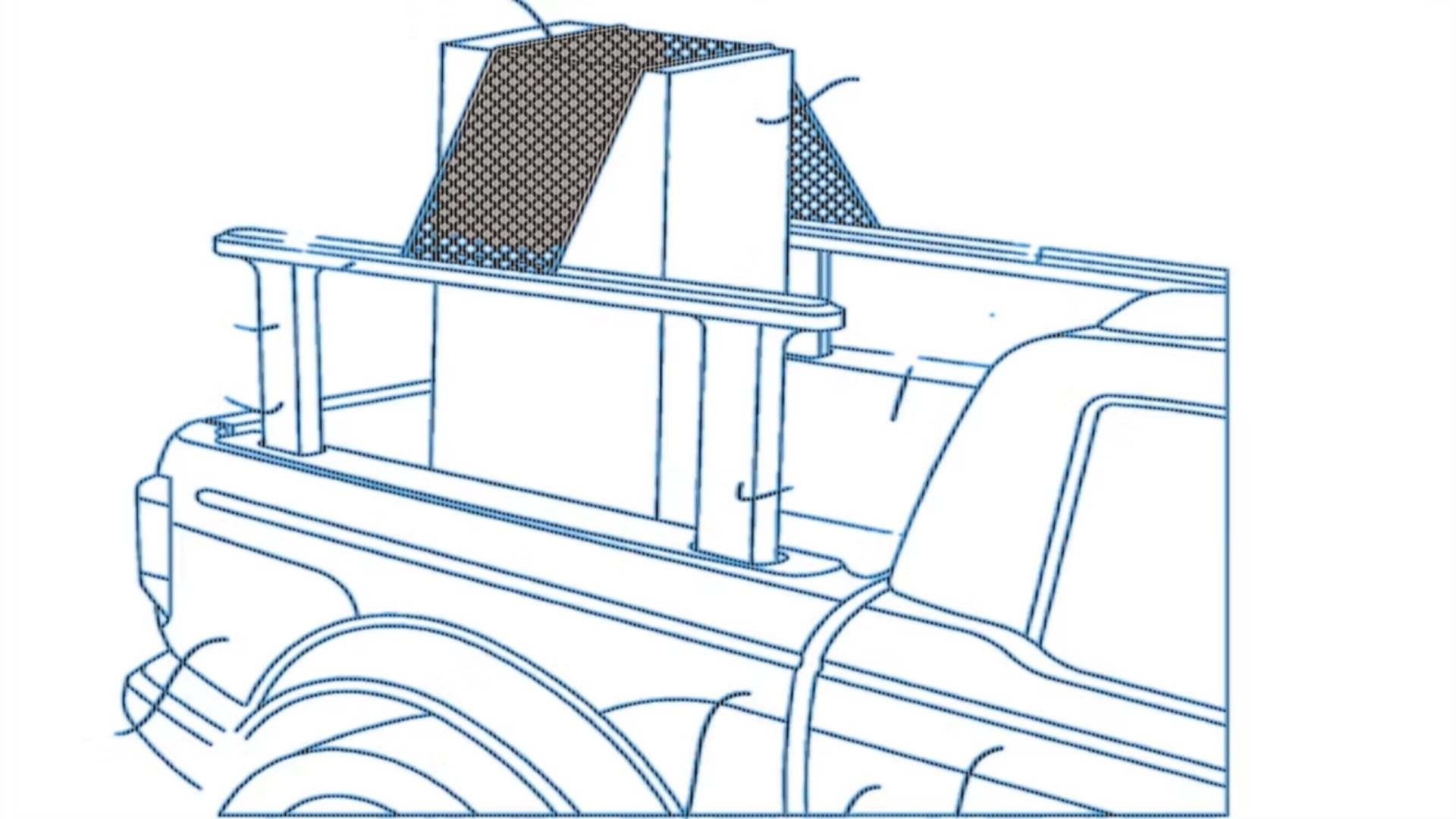Conjunto de trilho extensível para cama de carga de um diagrama de patente de veículo