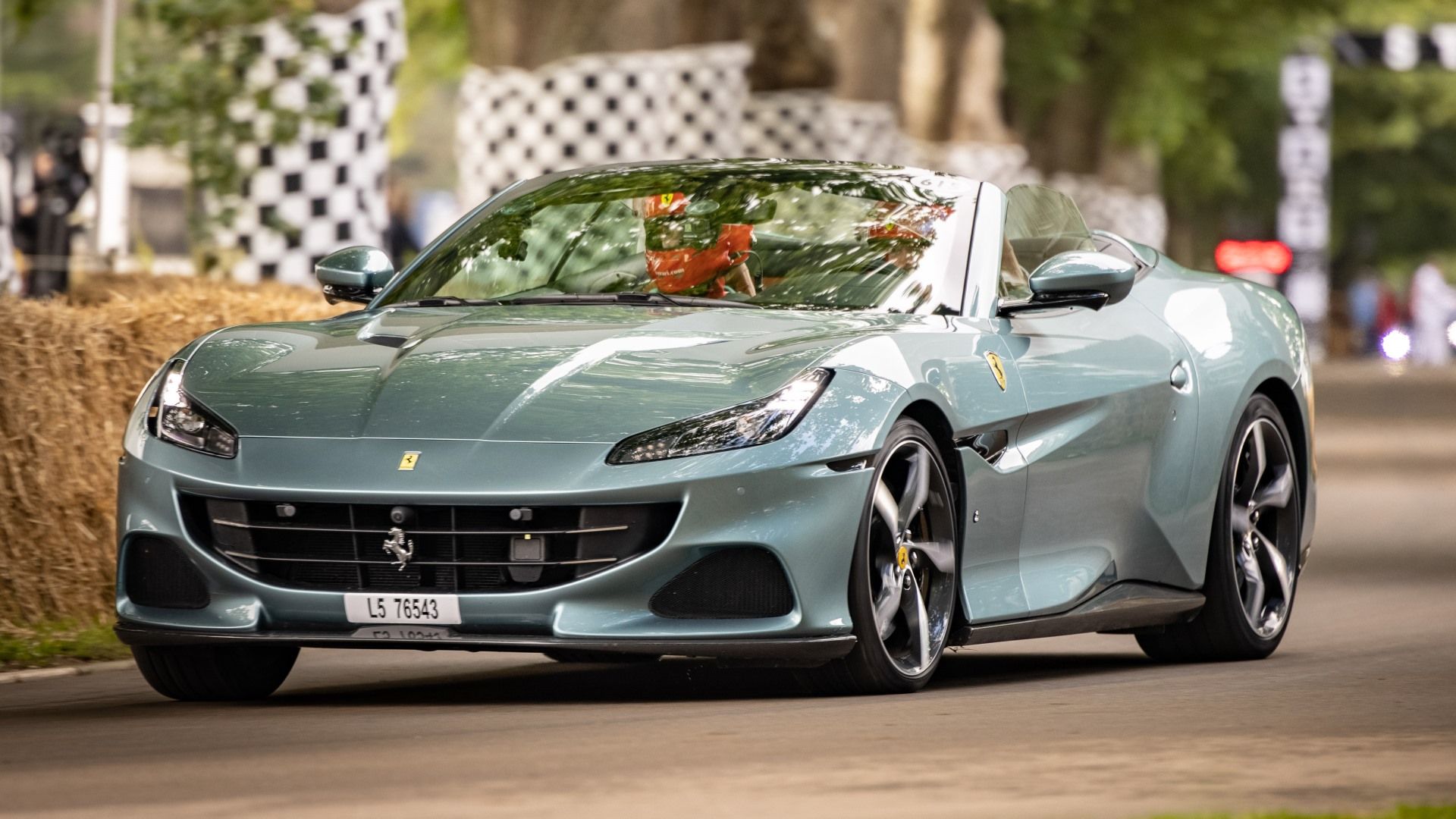 Blue Ferrari Portofino M front