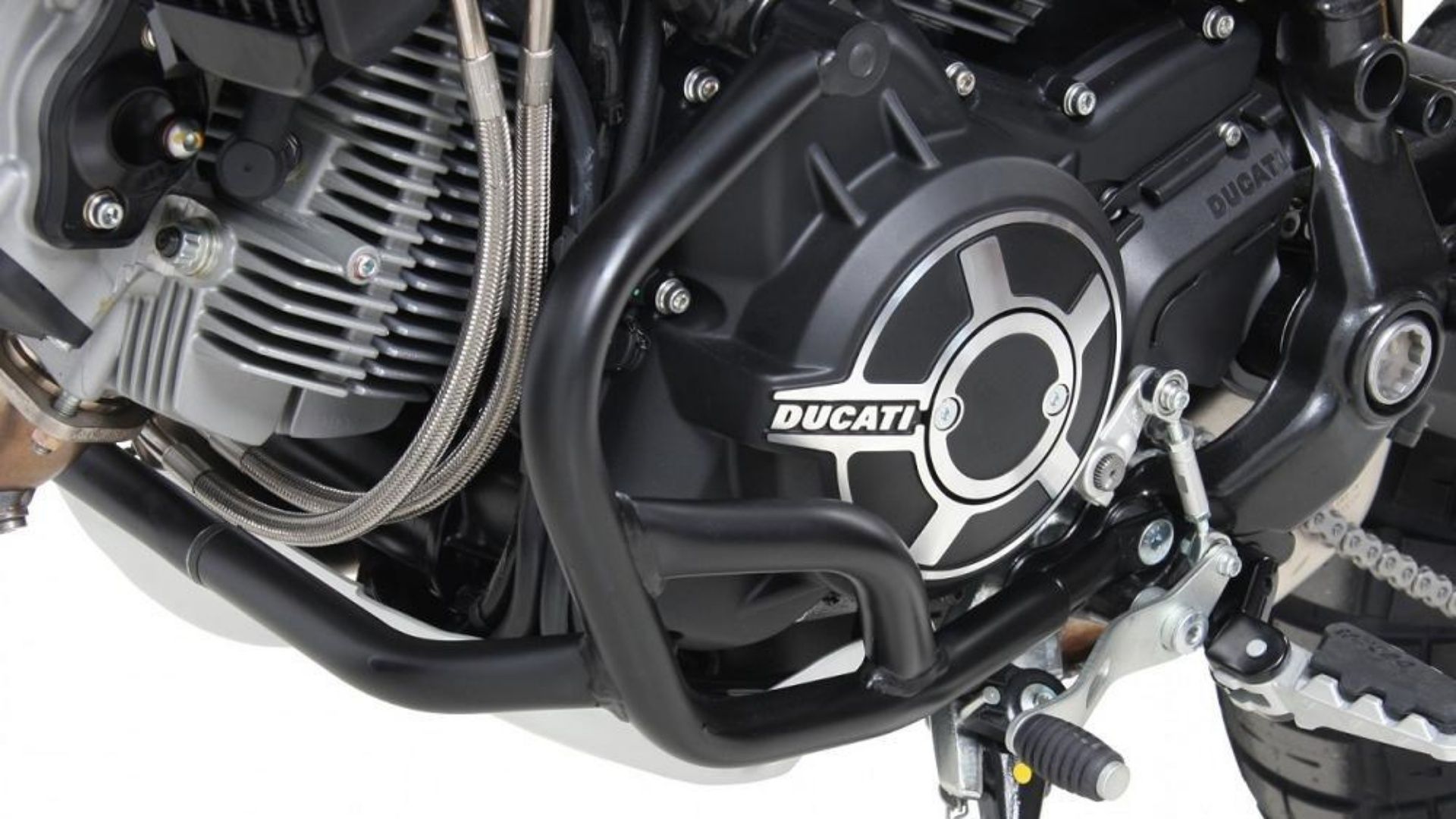 Hepco & Becker engine guard on a Ducati Scrambler