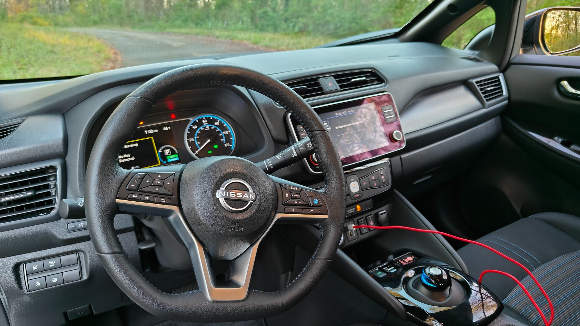 White 2024 Nissan Leaf Steering Wheel