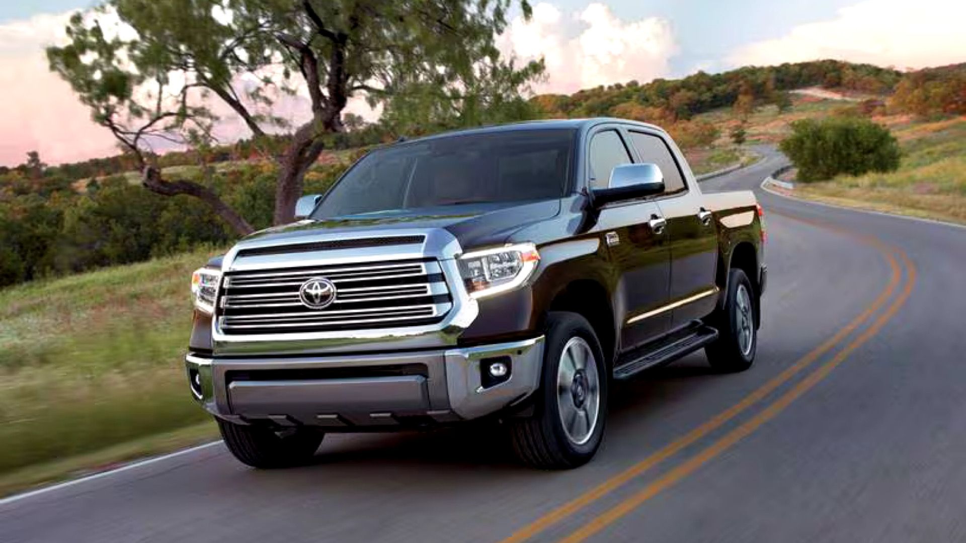 2021 Toyota Tundra Posing in black Posing on country road