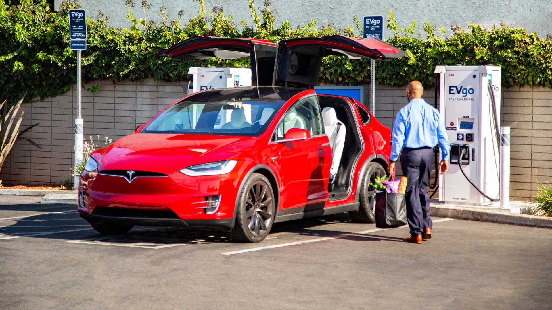 EVgo Red Tesla Model X