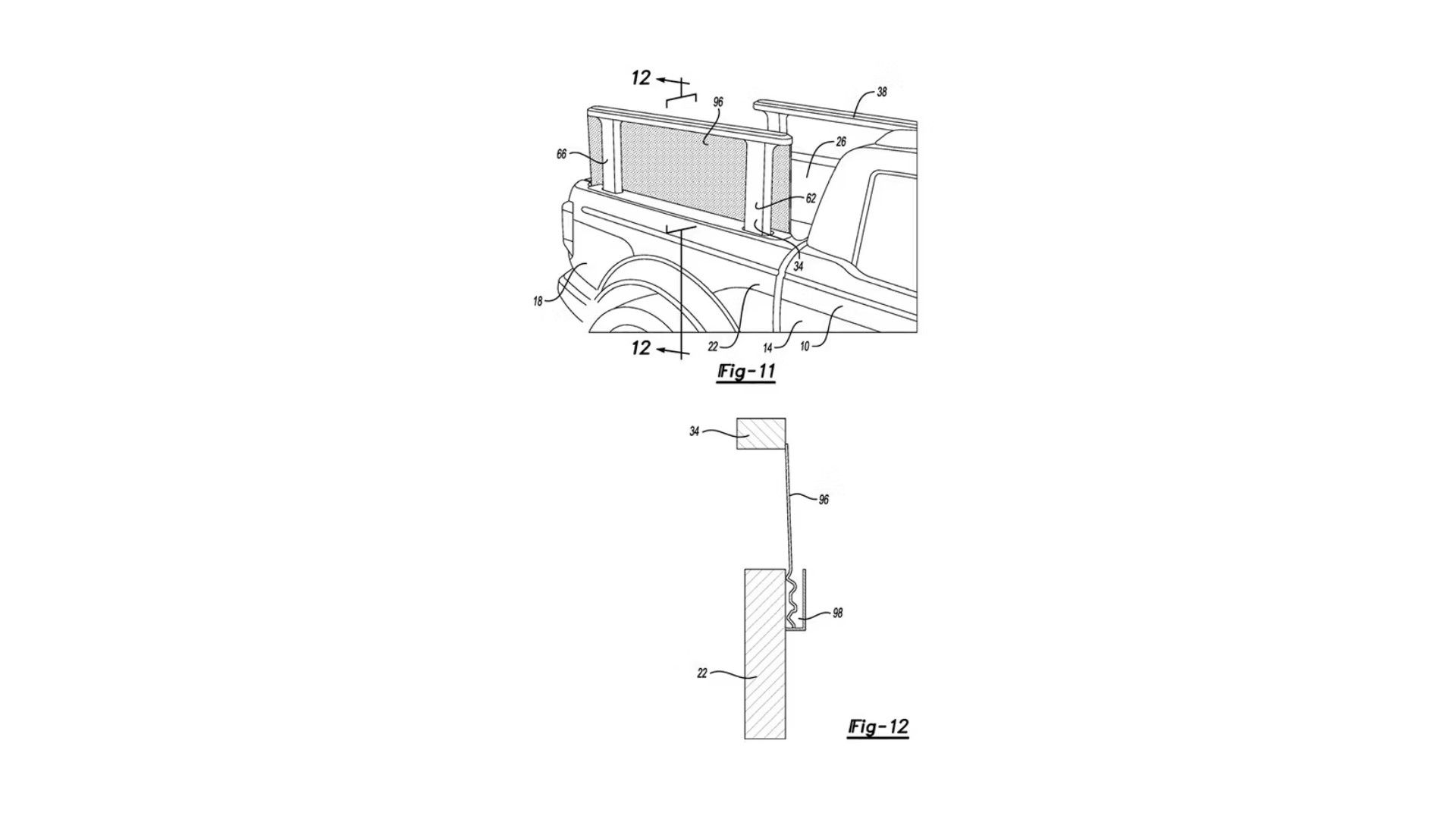 Conjunto de trilho extensível para cama de carga de um diagrama de patente de veículo