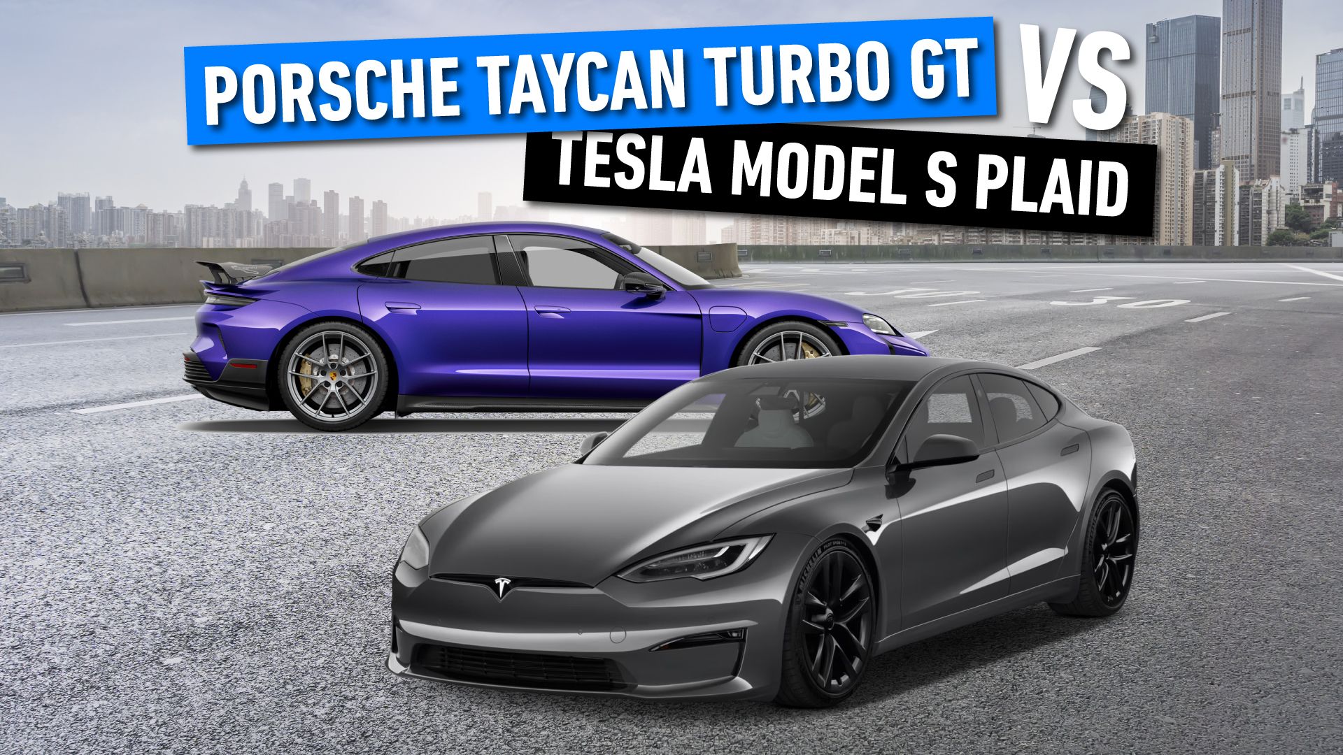 Porsche Taycan Turbo GT vs. Tesla Model S Plaid custom image