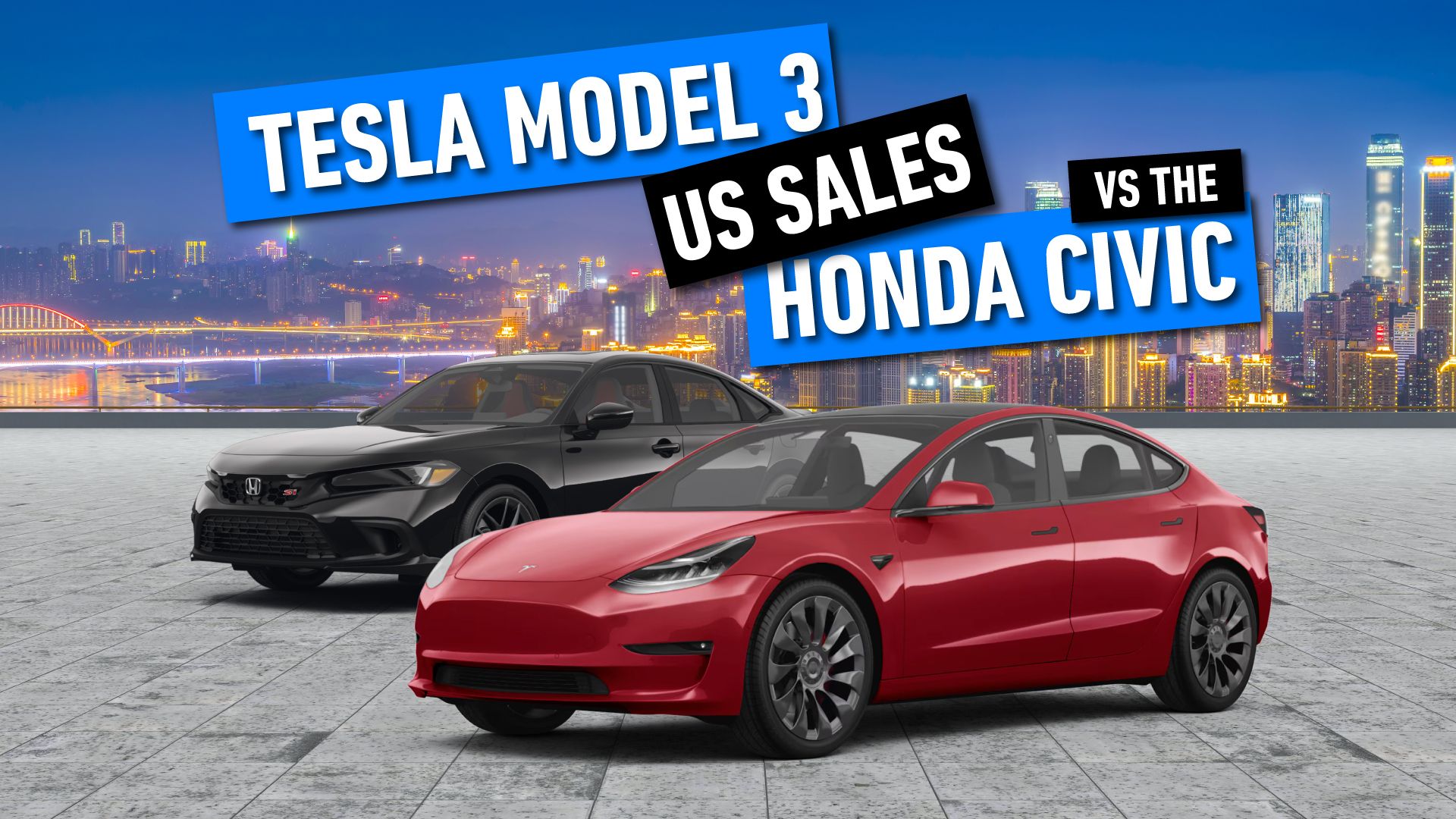 Tesla-3-Vs-Civic