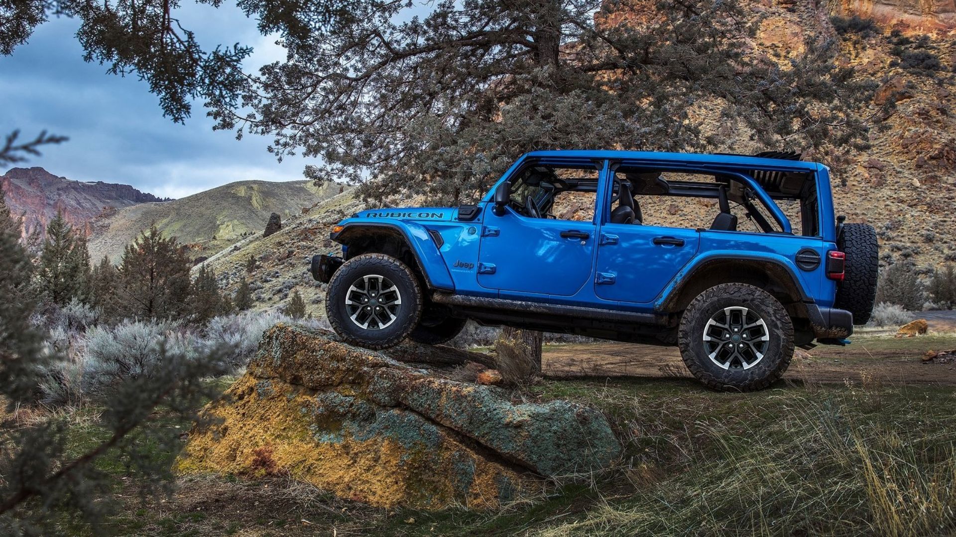 Blue 2024 Jeep Wrangler 4xe 