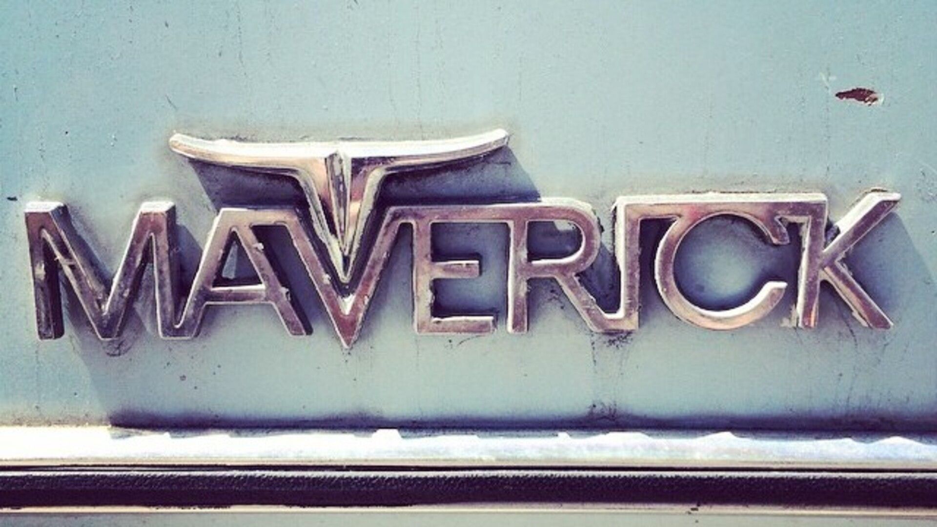 Nameplate badge from a 1970s Ford Maverick