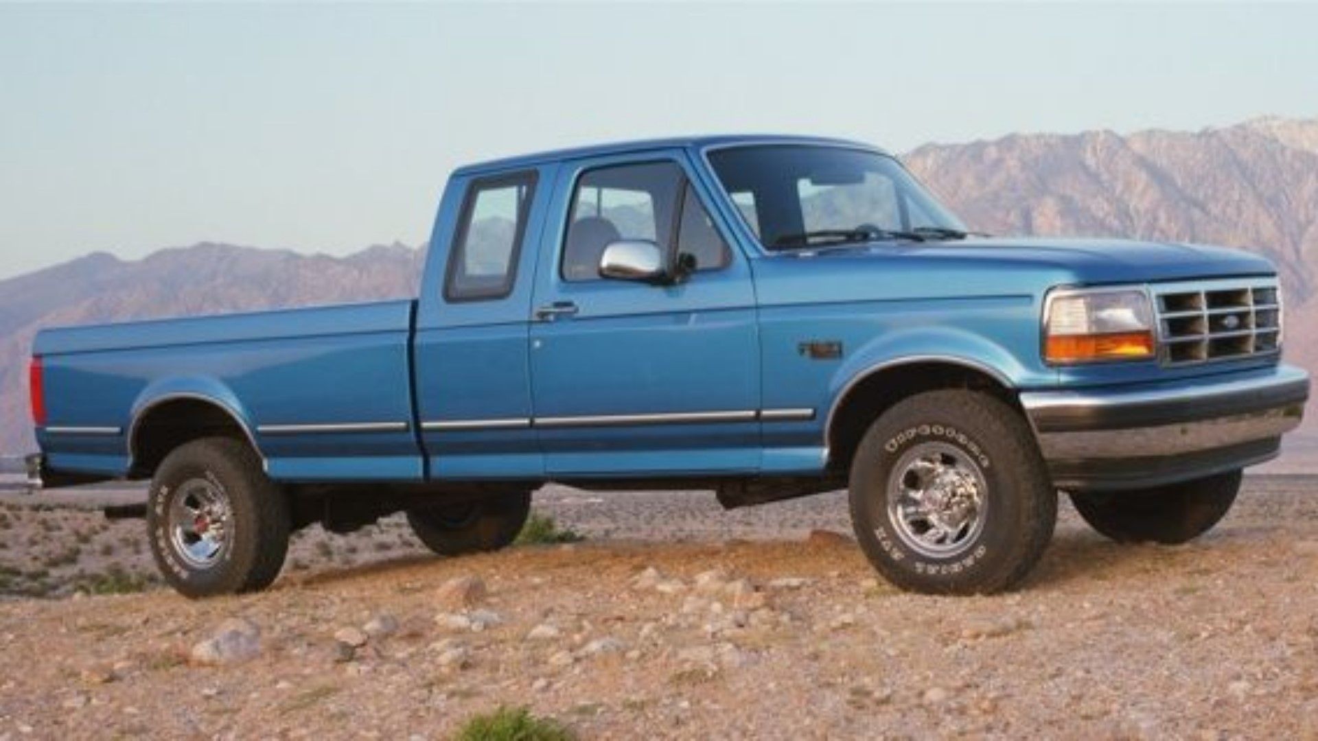 Side shot of a 1990 Ford F-150