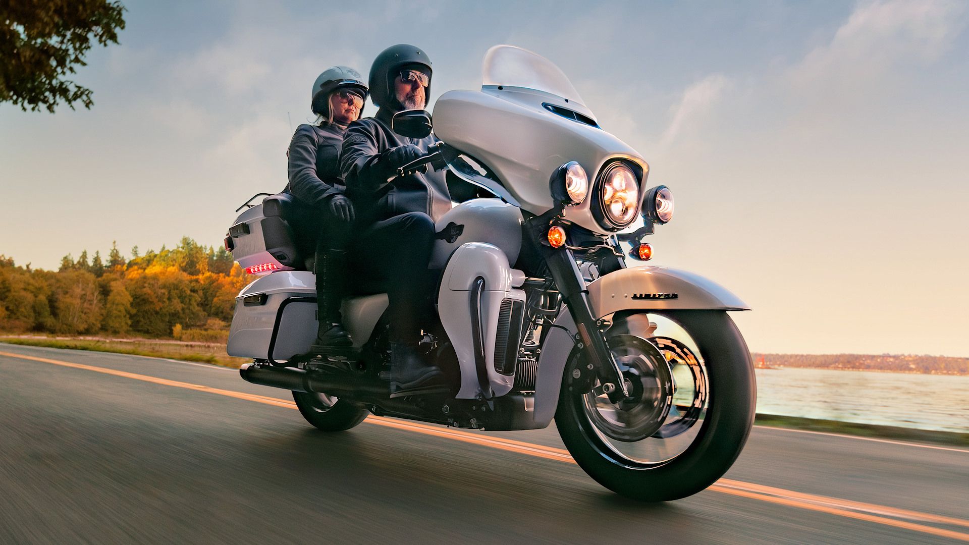 Rider and passenger on a 2024 Harley-Davidson Ultra Limited