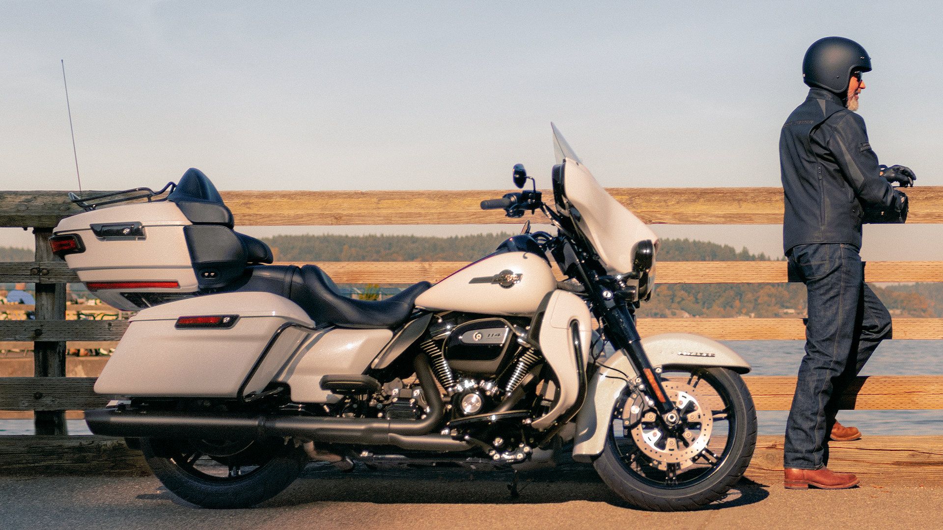 Rider standing by a 2024 Harley-Davidson Ultra Limited