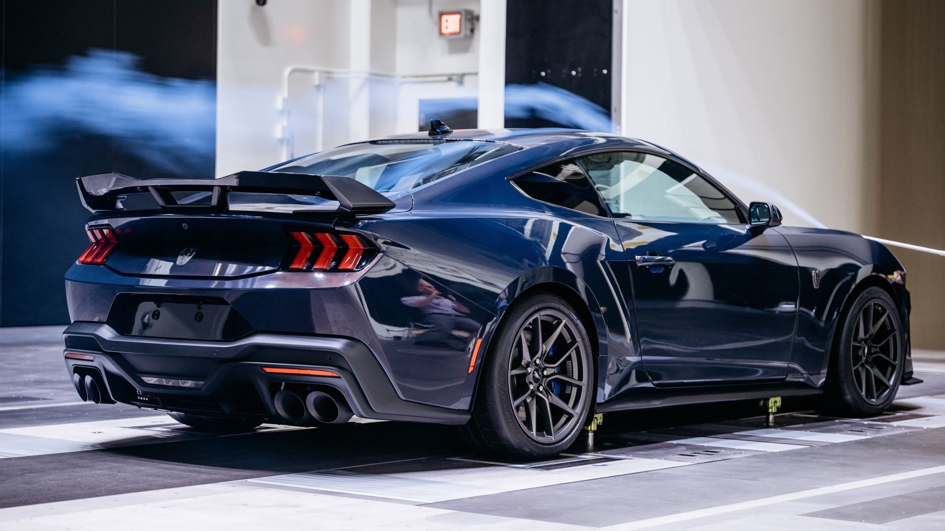 The 2022 Ford Mustang Dark Horse In Ford's Rolling Wind Tunnel