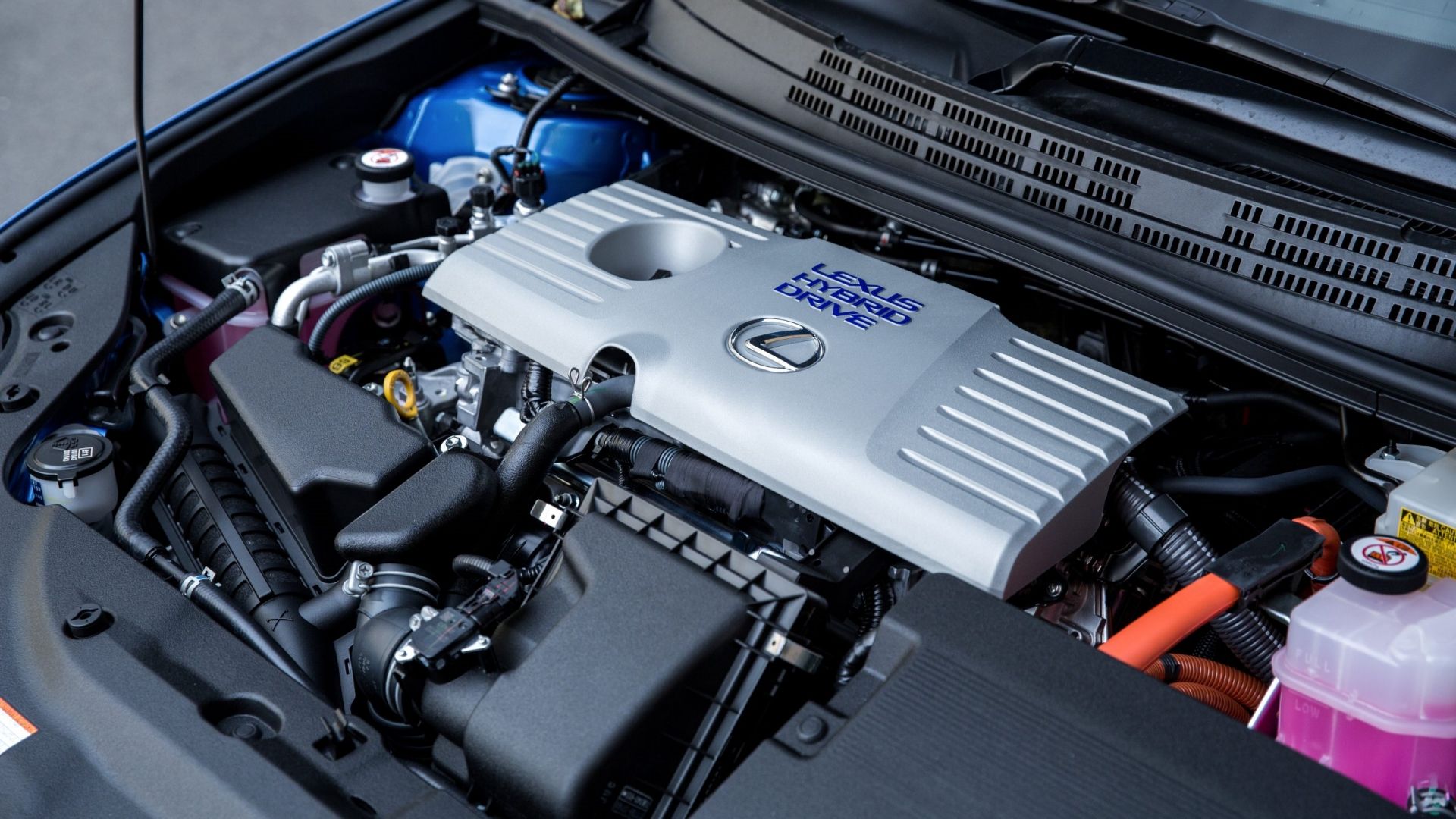 2016 Lexus CT 200h in blue engine bay detail shot