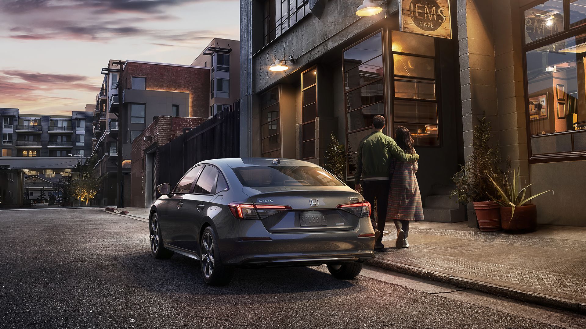 gray 2025 Honda Civic Sedan Sport Touring Hybrid