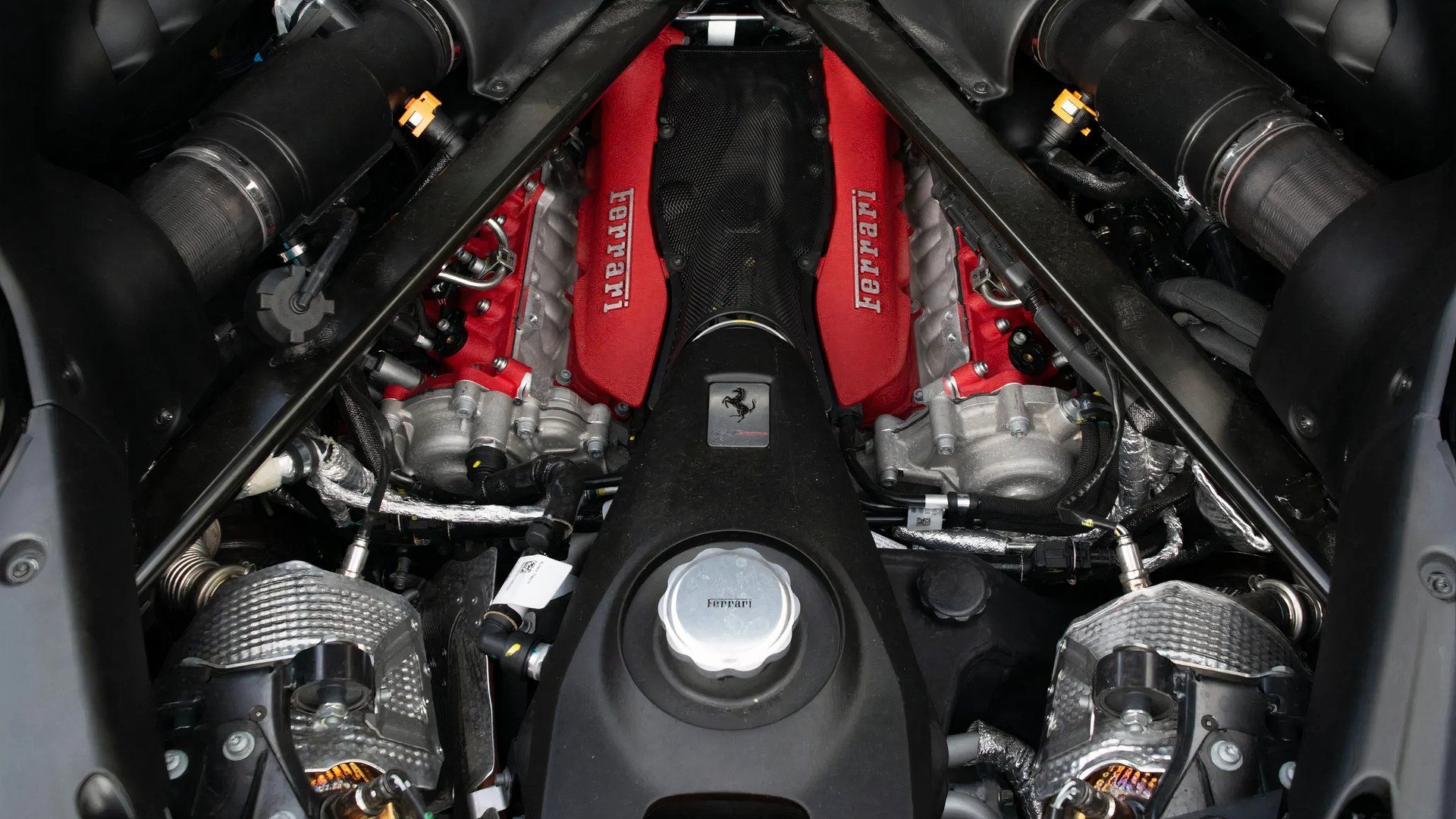 2024 Ferrari SF90 Stradale engine bay shot