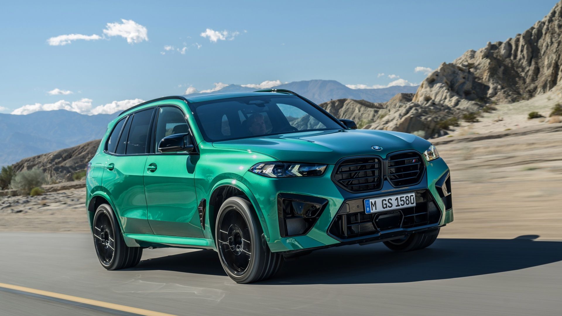 2024 BMW X5 M Front Three Quarter Green