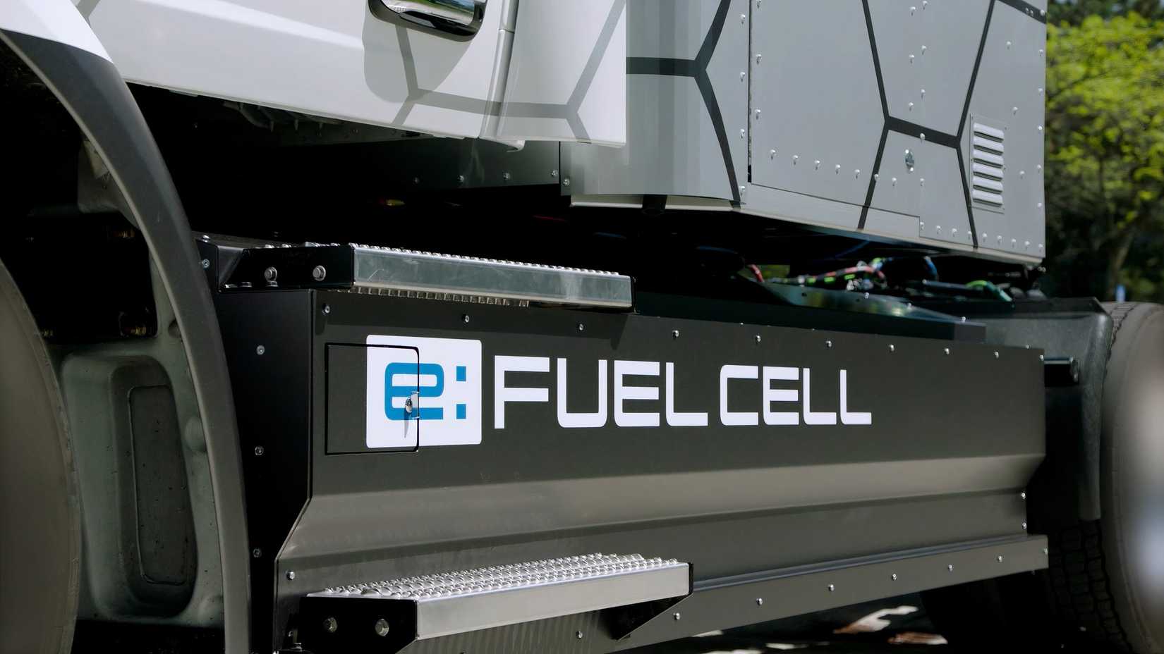 Close-up shot of a Honda Class 8 Hydrogen Fuel Cell Truck Concept