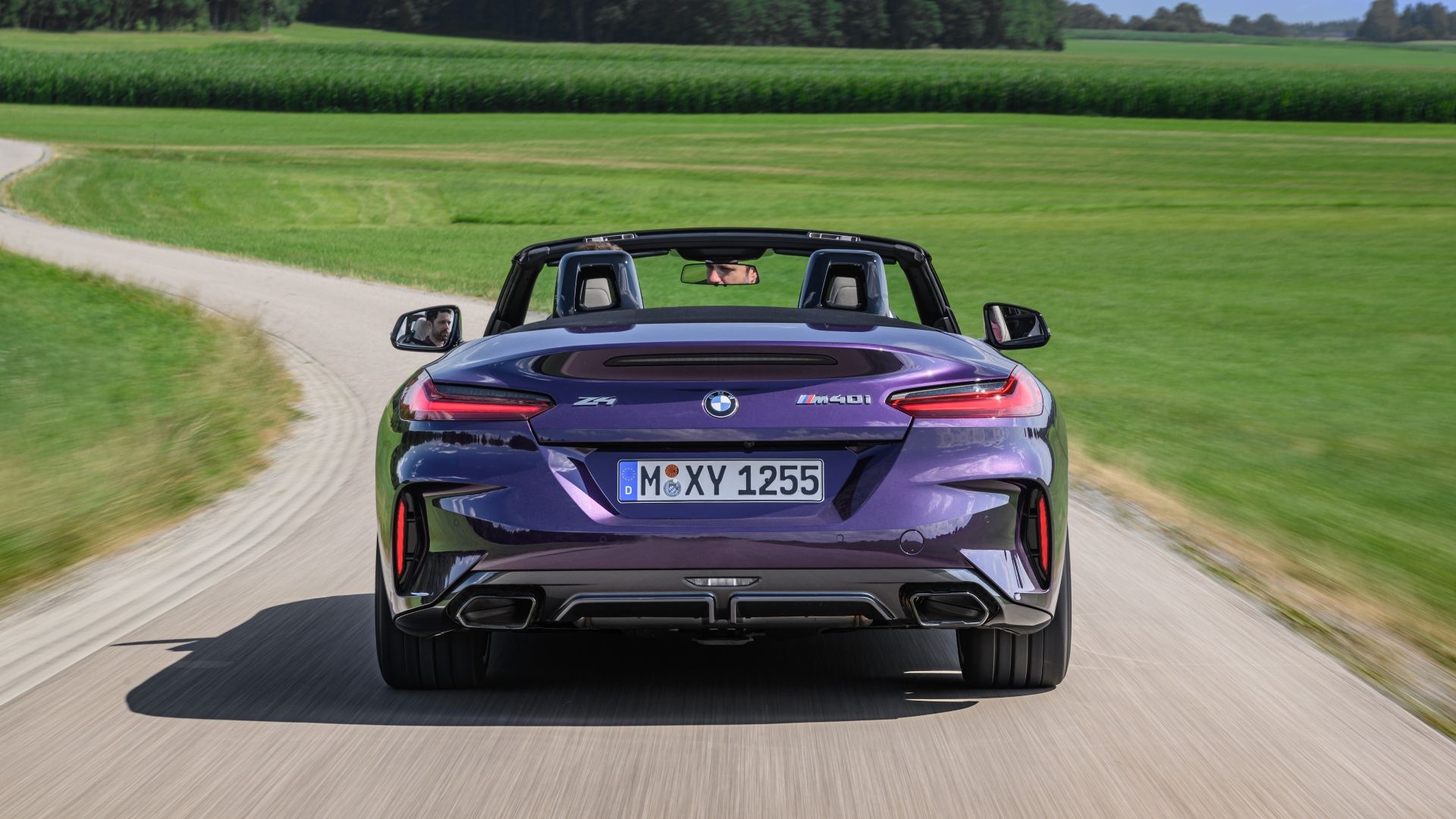 Rear action shot of a 2024 BMW Z4