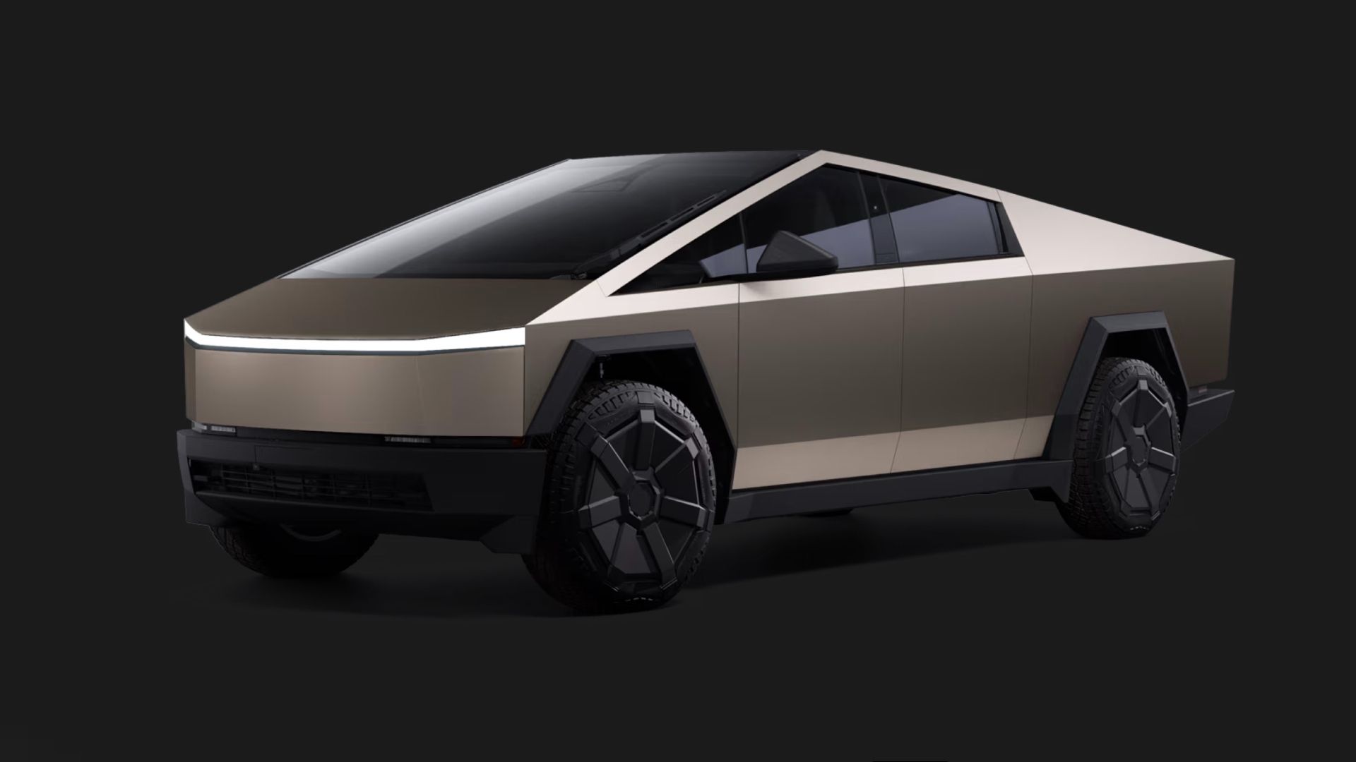 Foto do Tesla Cybertruck em Satin Rose Gold