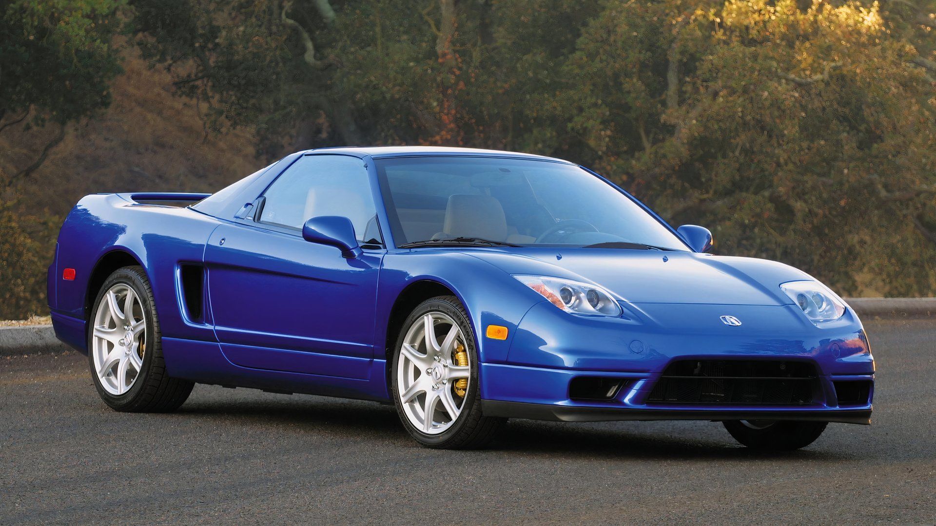 2005 Acura NSX-R blue front 3/4 shot