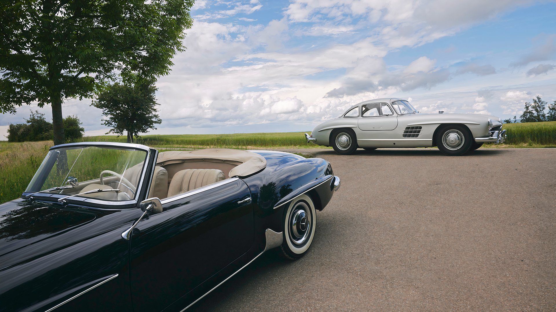 1957 Mercedes-Benz 300SL estacionado longe