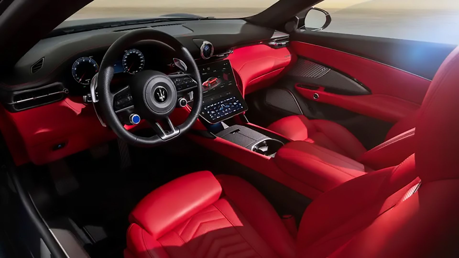 The 2024 Maserati GranCabrio Trofeo's Red Interior