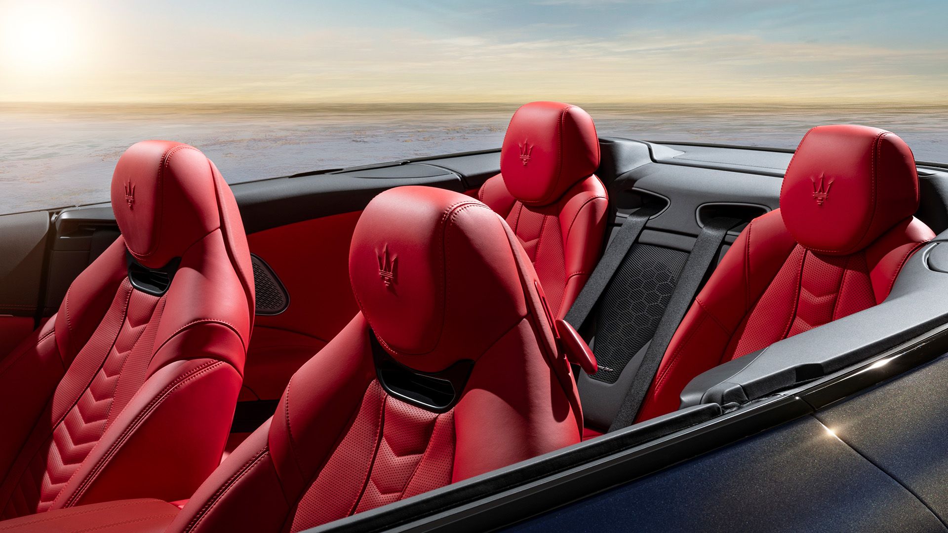 The 2024 Maserati GranCabrio Trofeo's Red Interior