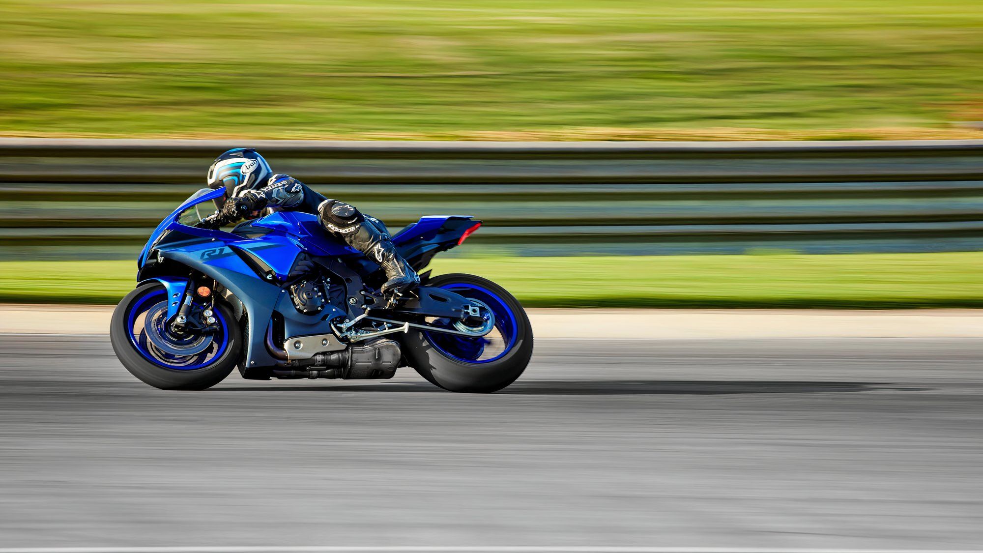 2024 Yamaha YZF-R1 Blue Panning Shot