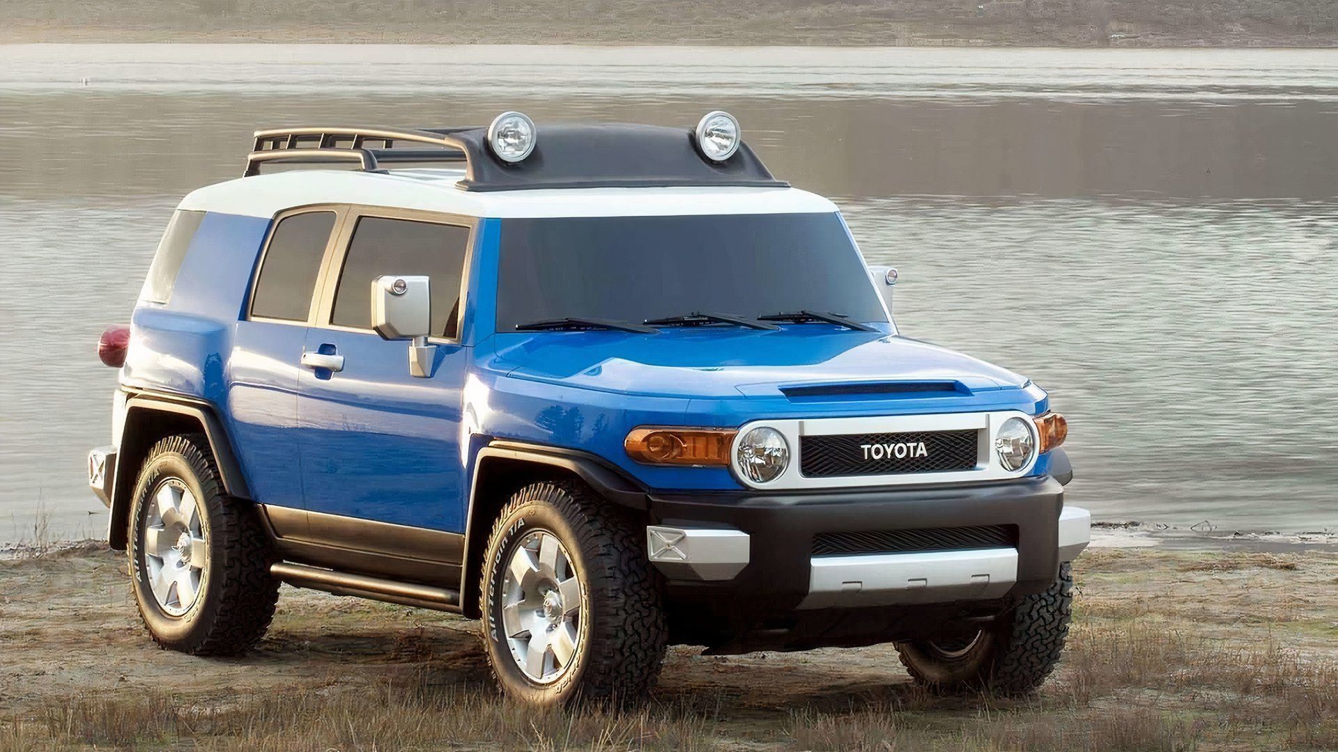 Foto frontal 3/4 de um Toyota FJ Cruiser 2007