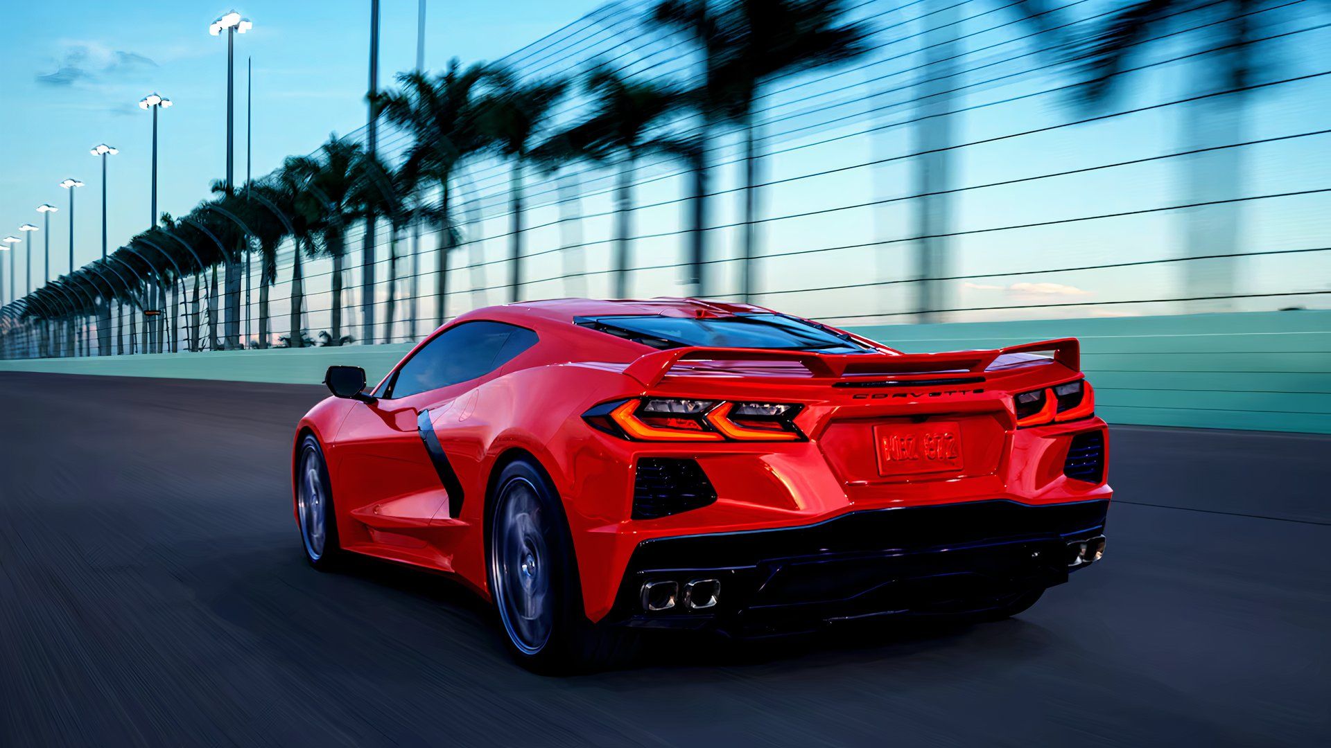 2024 Chevrolet Corvette Stingray in red Posing on race track