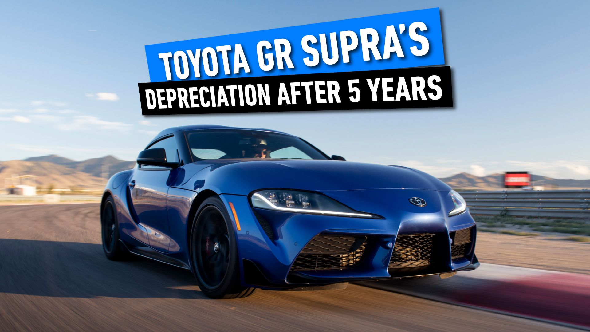 Foto frontal de ação 3/4 de um 2024 GR Supra