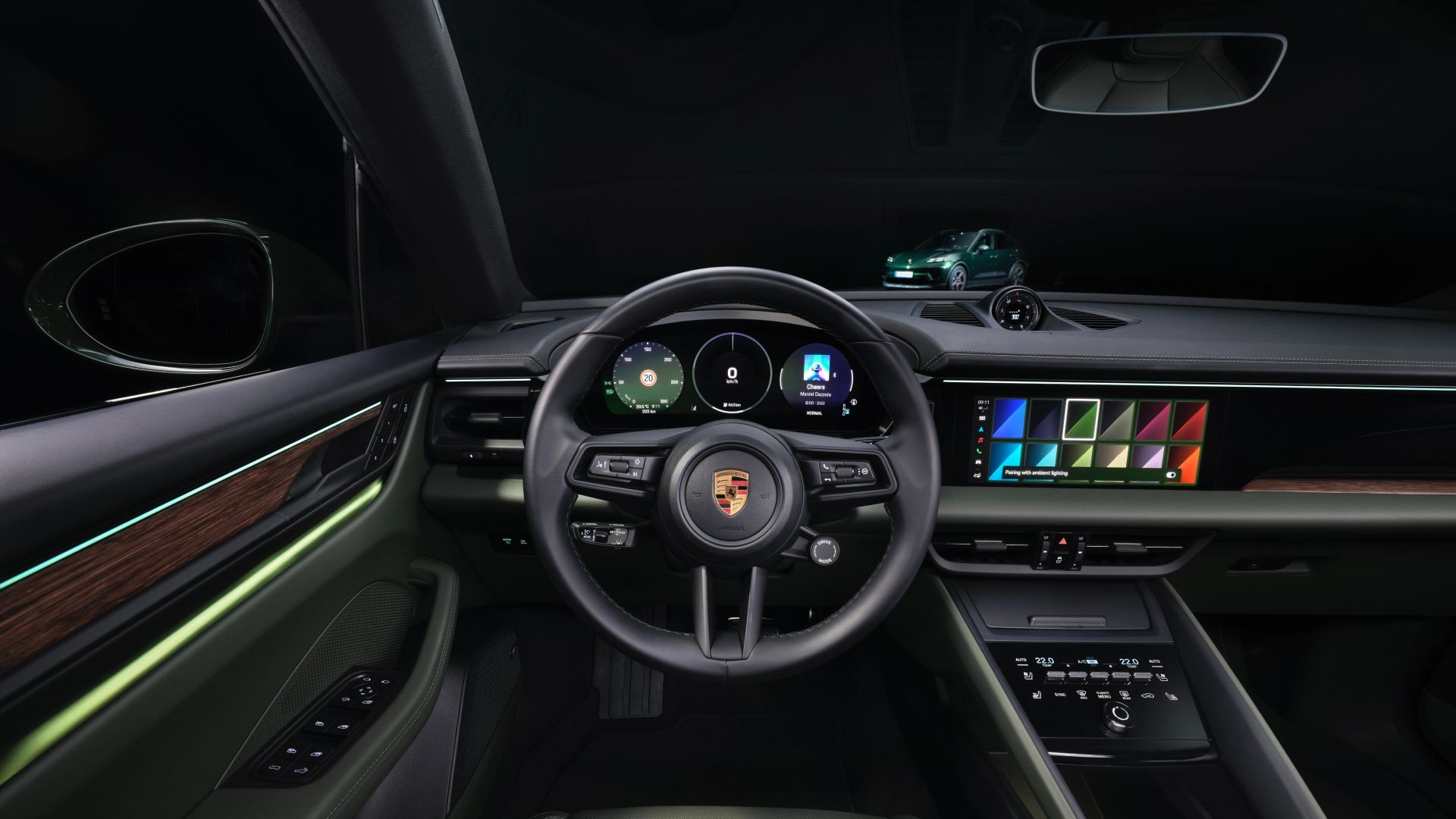 Interior shot of a Porsche Macan Electric